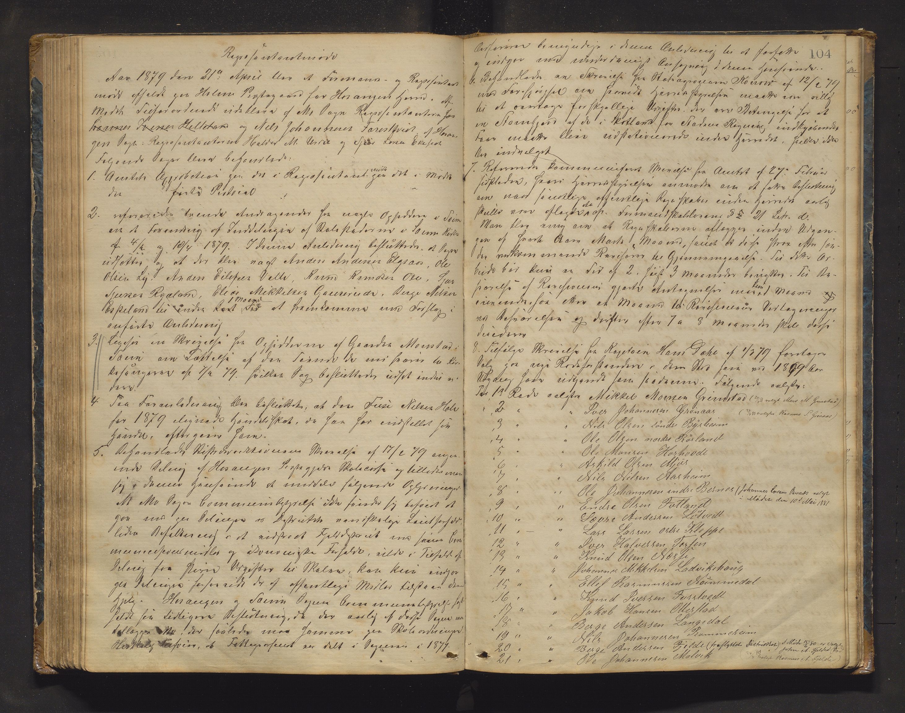 Hosanger kommune. Formannskapet, IKAH/1253a-021/A/Aa/L0002: Møtebok for Hosanger formannskap, heradsstyre og Seim soknestyre, 1867-1881, p. 104