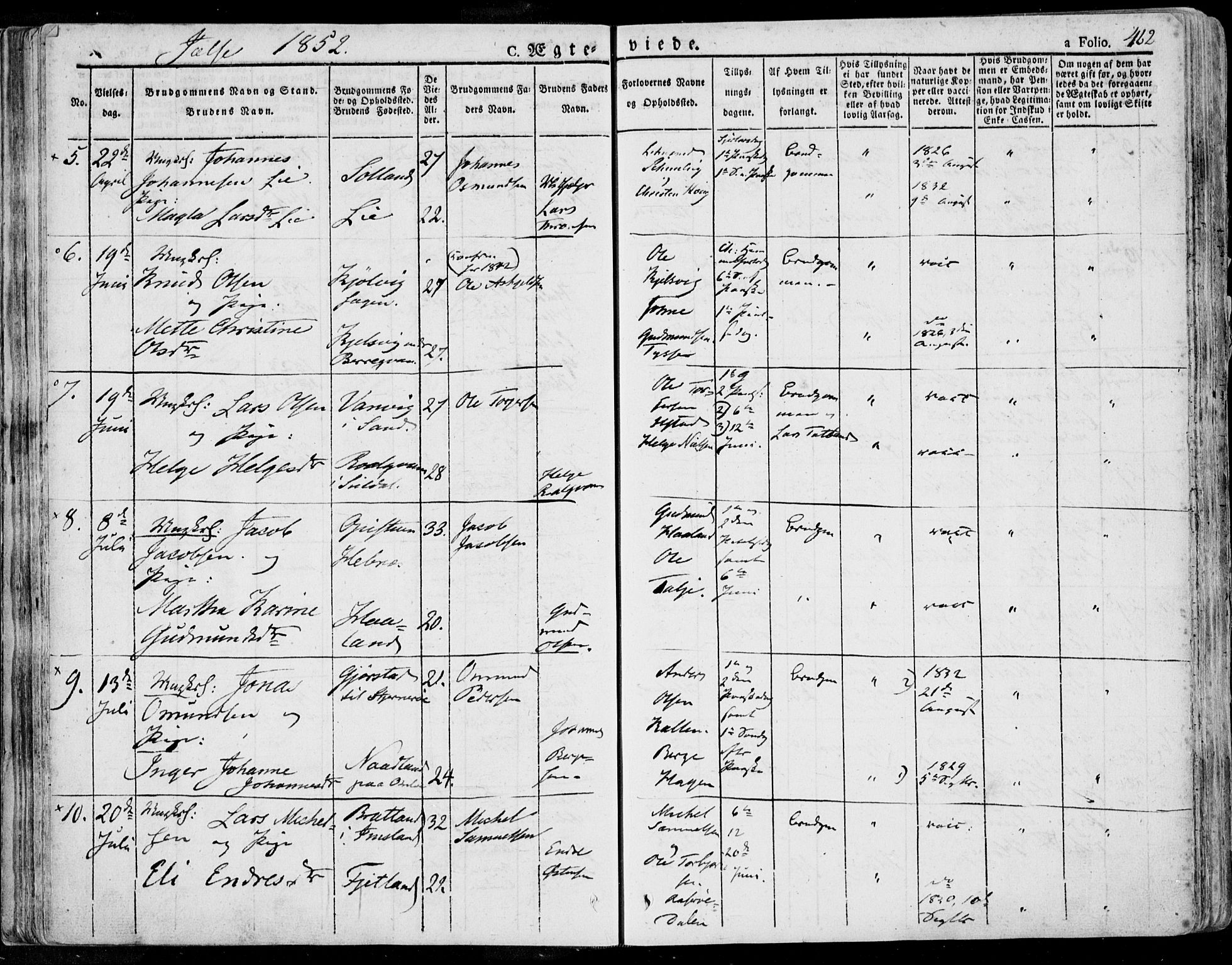 Jelsa sokneprestkontor, AV/SAST-A-101842/01/IV: Parish register (official) no. A 6.2, 1828-1853, p. 462