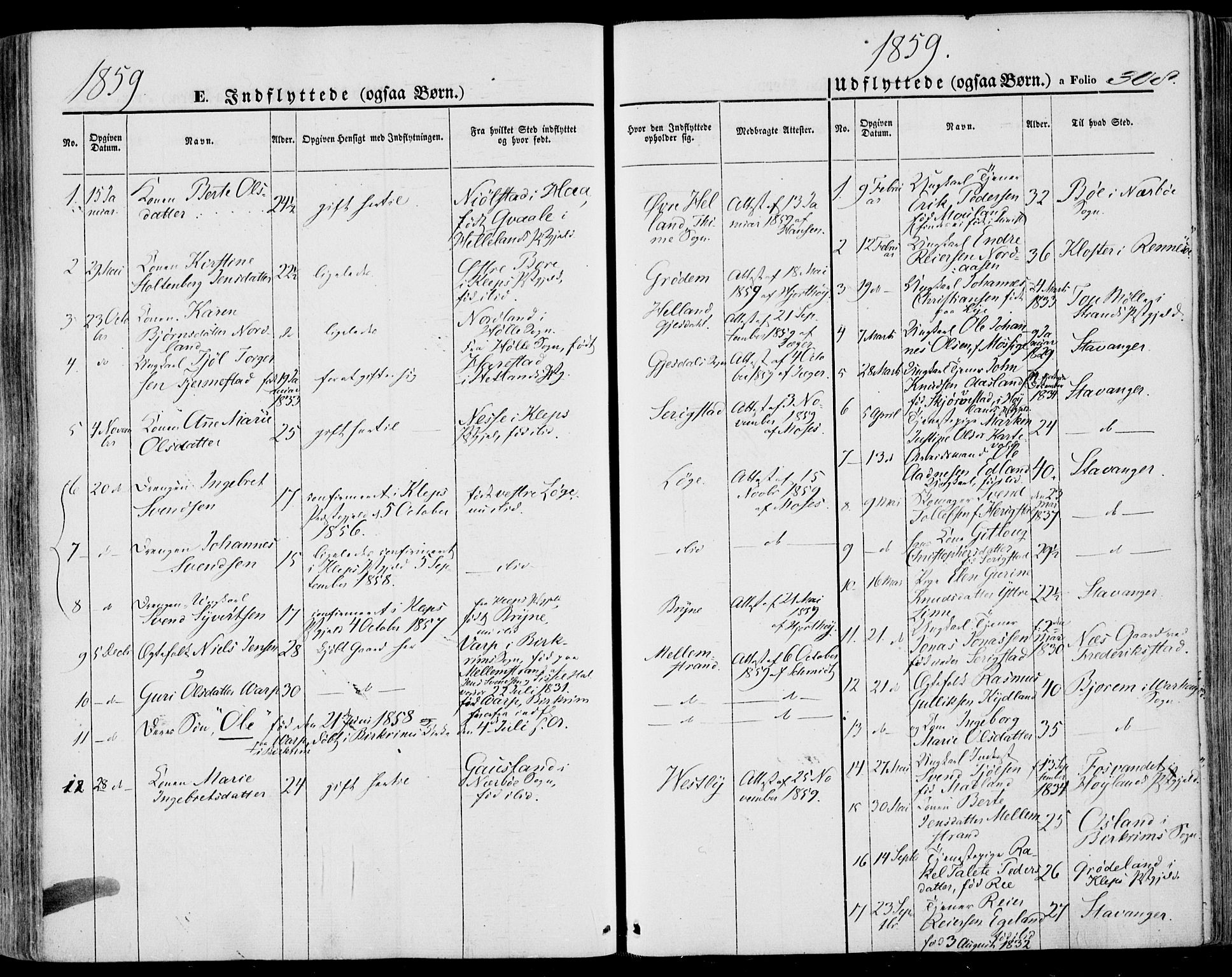 Lye sokneprestkontor, AV/SAST-A-101794/001/30BA/L0007: Parish register (official) no. A 6, 1856-1871, p. 308