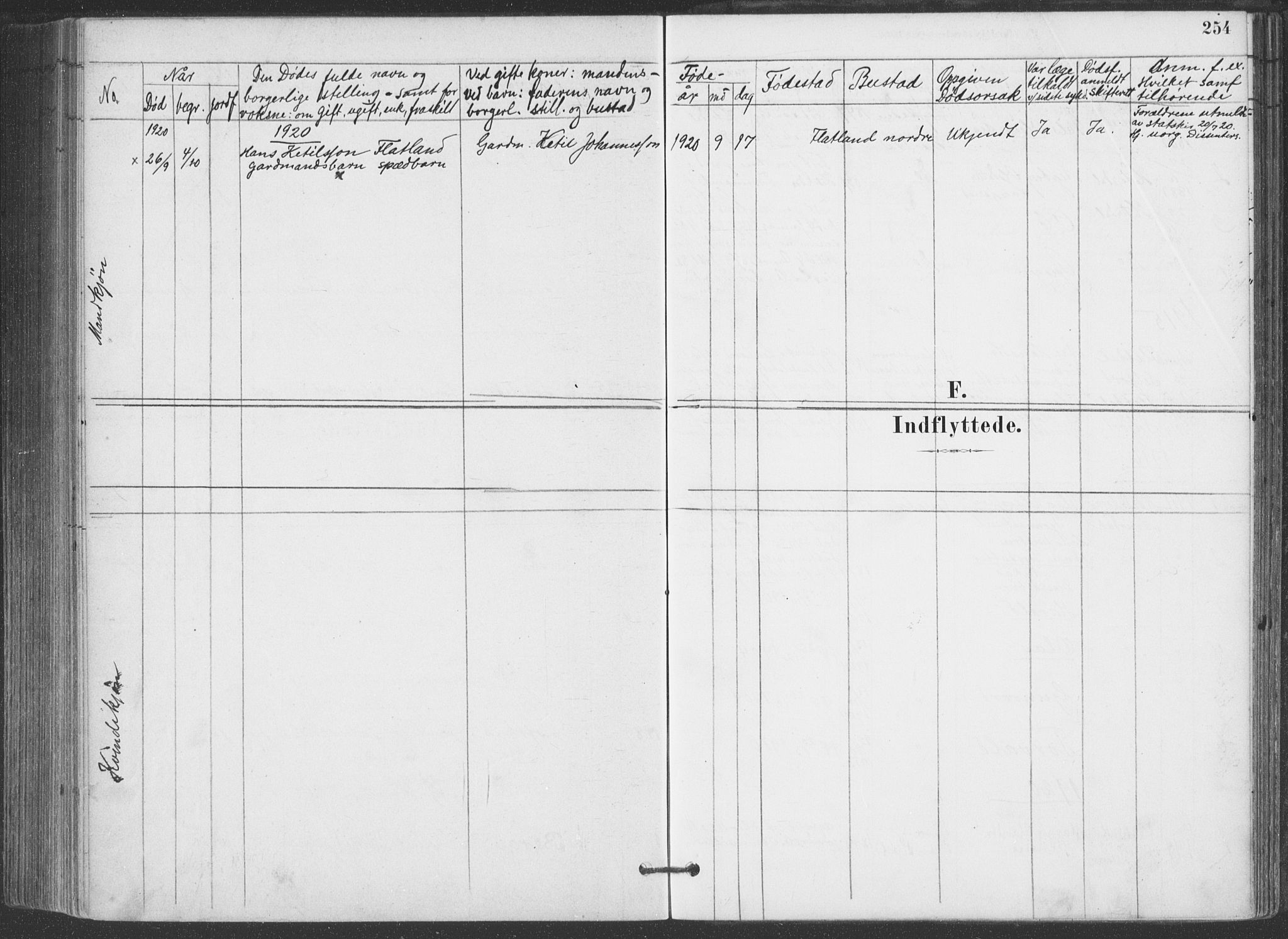 Hjartdal kirkebøker, SAKO/A-270/F/Fa/L0010: Parish register (official) no. I 10, 1880-1929, p. 254