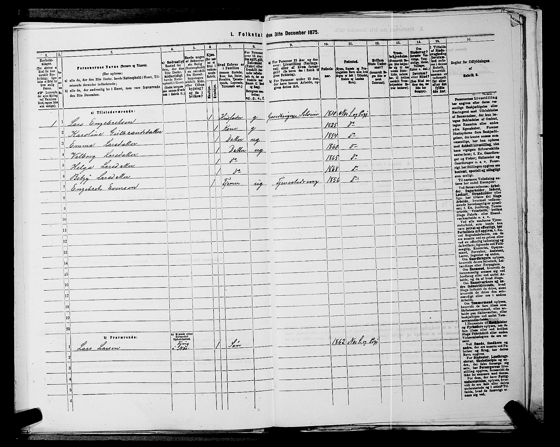 RA, 1875 census for 0236P Nes, 1875, p. 2022