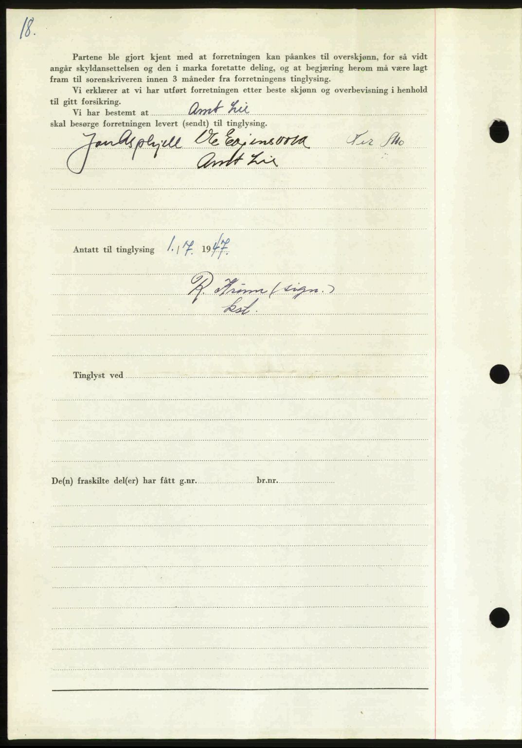 Orkdal sorenskriveri, SAT/A-4169/1/2/2C: Mortgage book no. A, 1947-1947, Diary no: : 783/1947