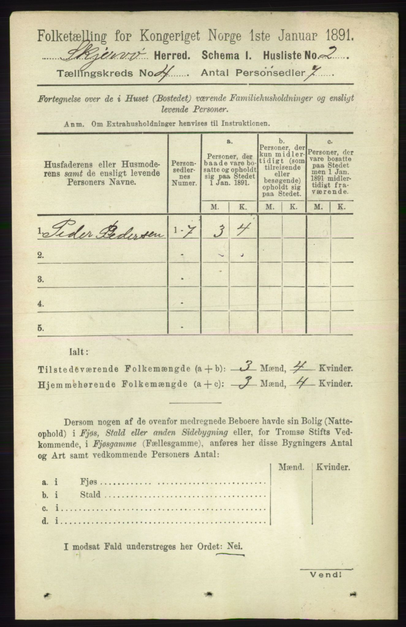 RA, 1891 census for 1941 Skjervøy, 1891, p. 2225