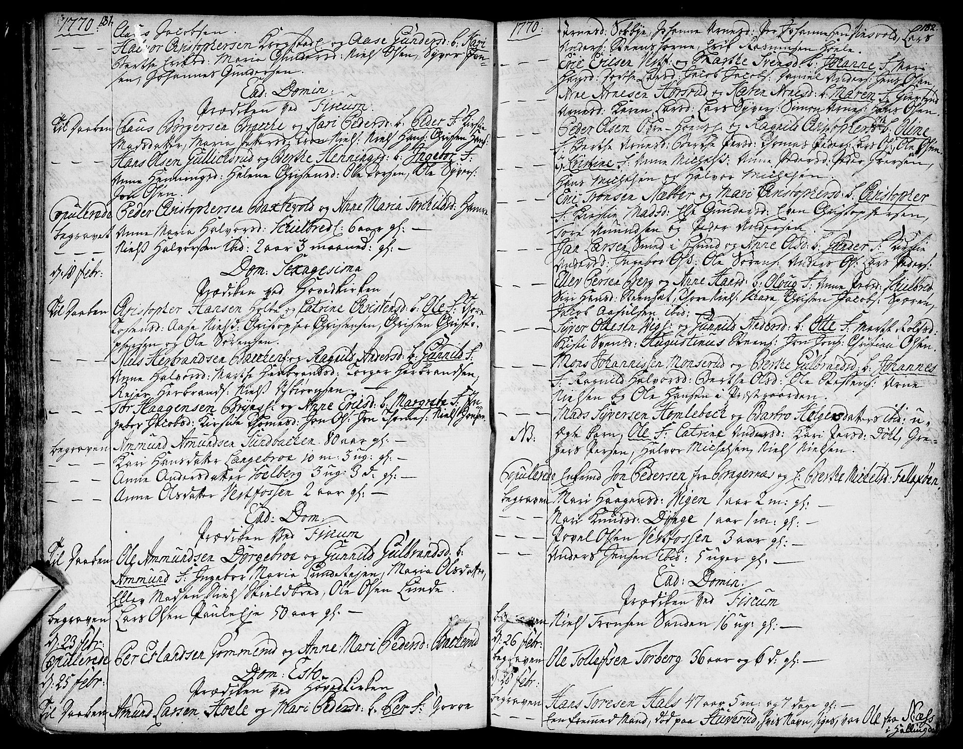 Eiker kirkebøker, SAKO/A-4/F/Fa/L0008: Parish register (official) no. I 8, 1764-1788, p. 181-182