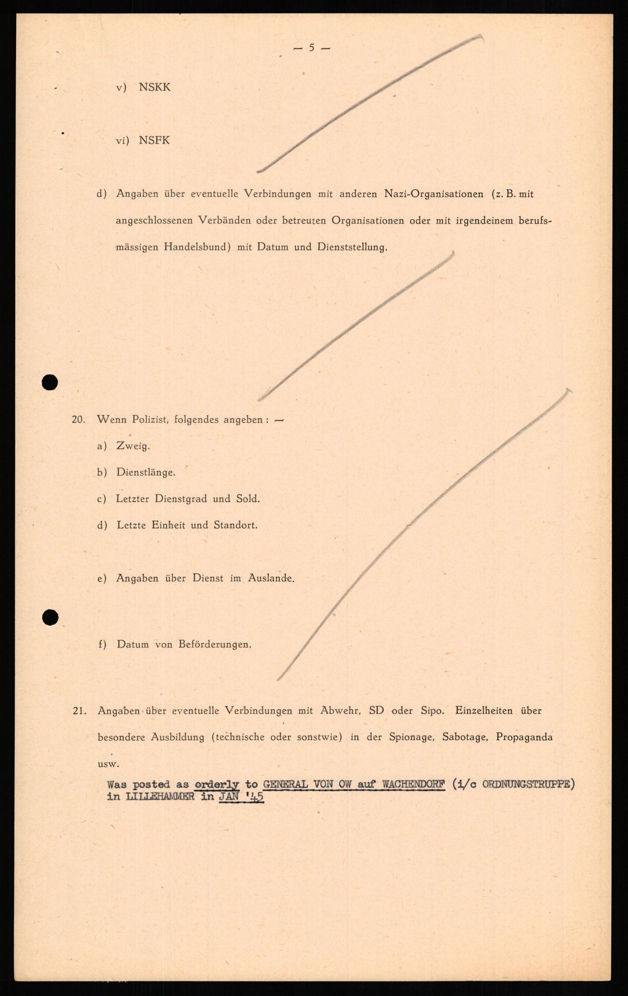 Forsvaret, Forsvarets overkommando II, AV/RA-RAFA-3915/D/Db/L0016: CI Questionaires. Tyske okkupasjonsstyrker i Norge. Tyskere., 1945-1946, p. 696