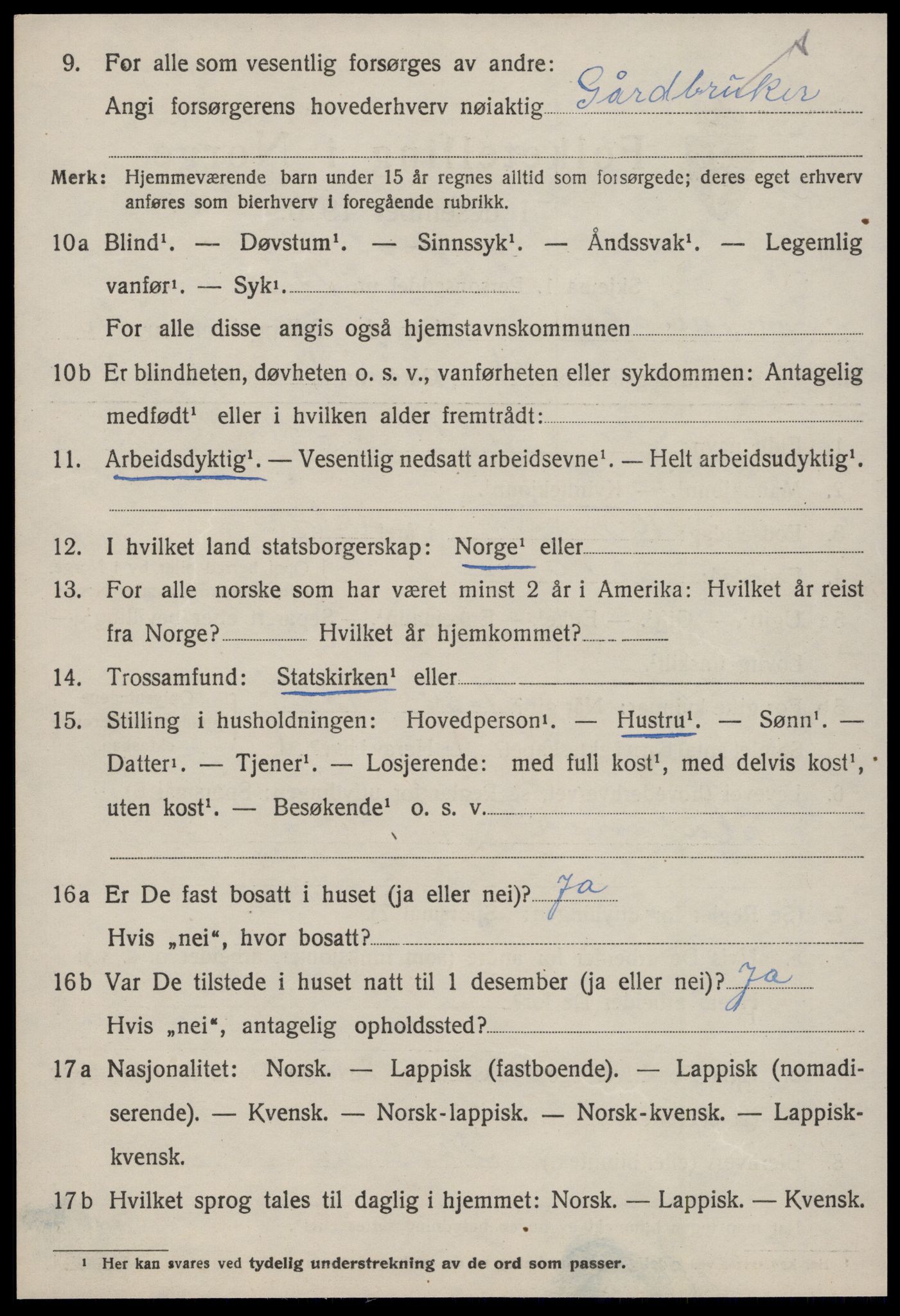 SAT, 1920 census for Budal, 1920, p. 751