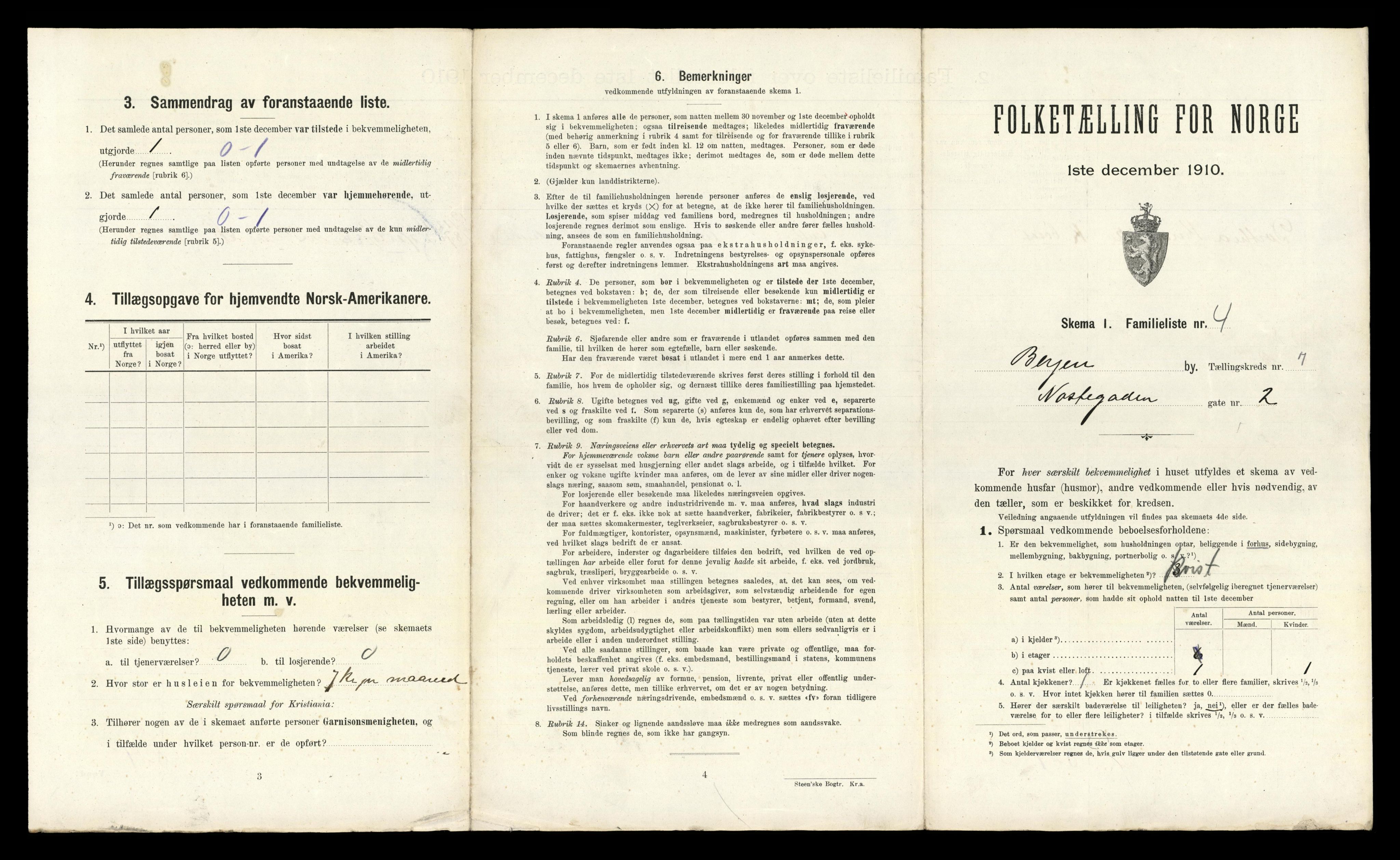 RA, 1910 census for Bergen, 1910, p. 2275