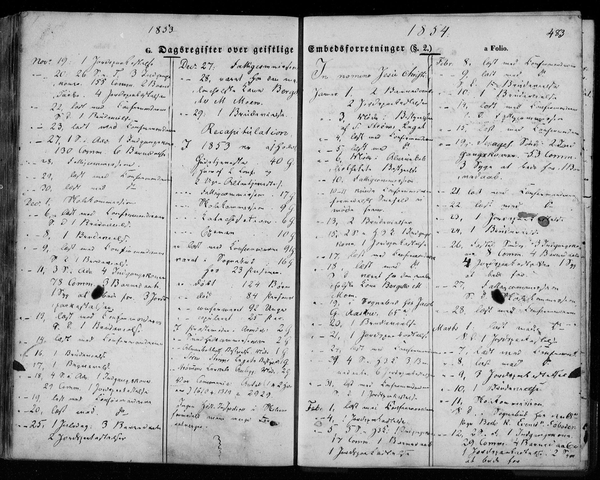 Øyestad sokneprestkontor, SAK/1111-0049/F/Fa/L0014: Parish register (official) no. A 14, 1843-1856, p. 483