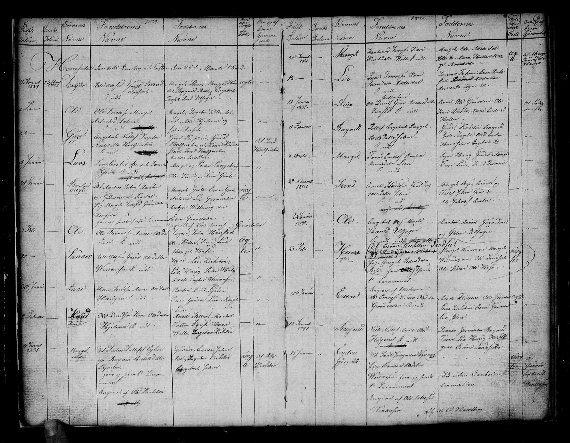 Gol kirkebøker, AV/SAKO-A-226/G/Gb/L0001: Parish register (copy) no. II 1, 1831-1838, p. 8-9