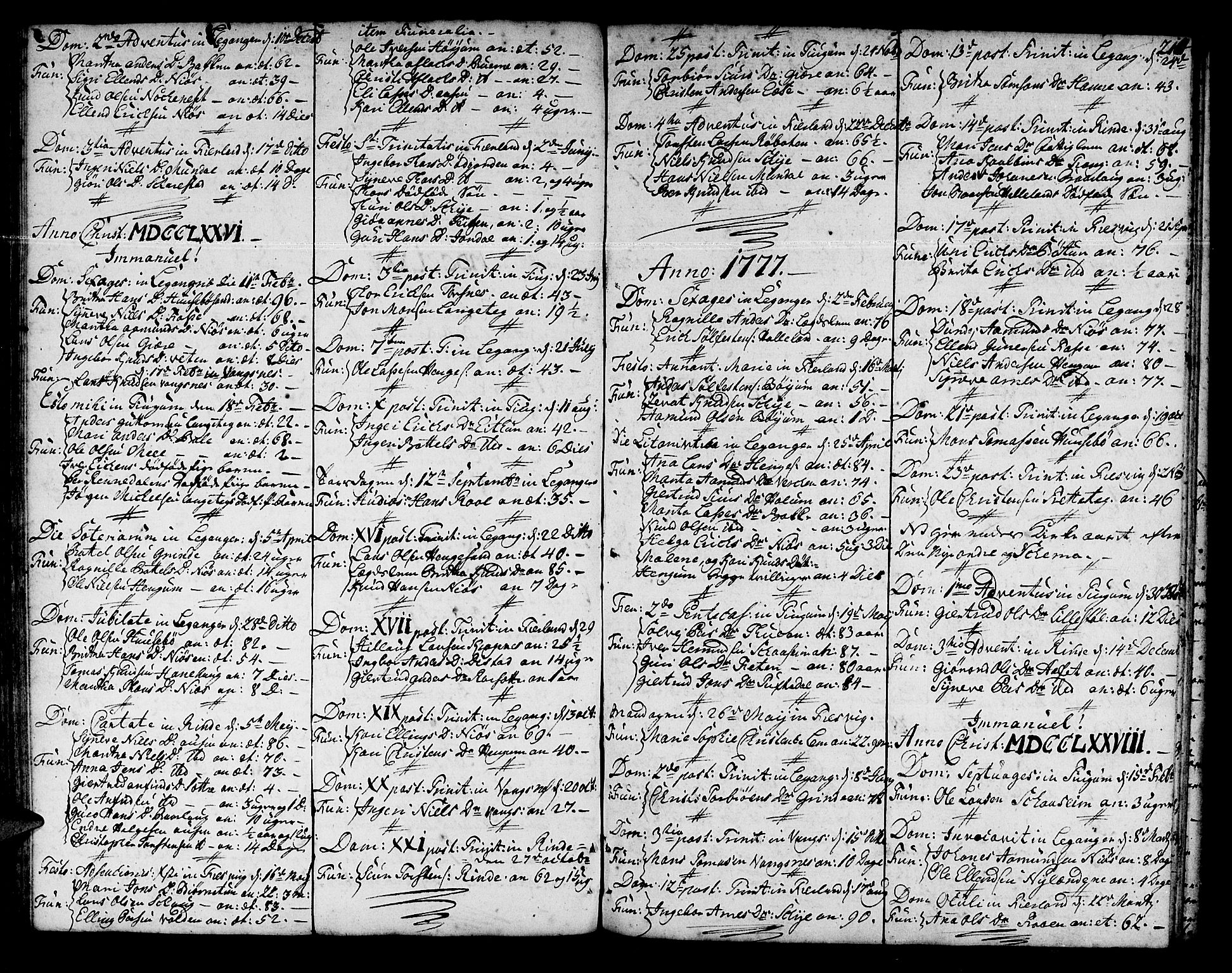 Leikanger sokneprestembete, AV/SAB-A-81001/H/Haa/Haaa/L0004: Parish register (official) no. A 4, 1770-1791, p. 214