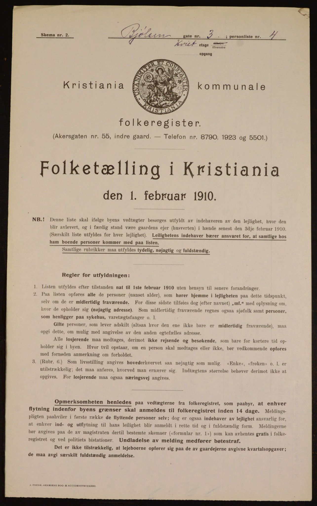 OBA, Municipal Census 1910 for Kristiania, 1910, p. 6245