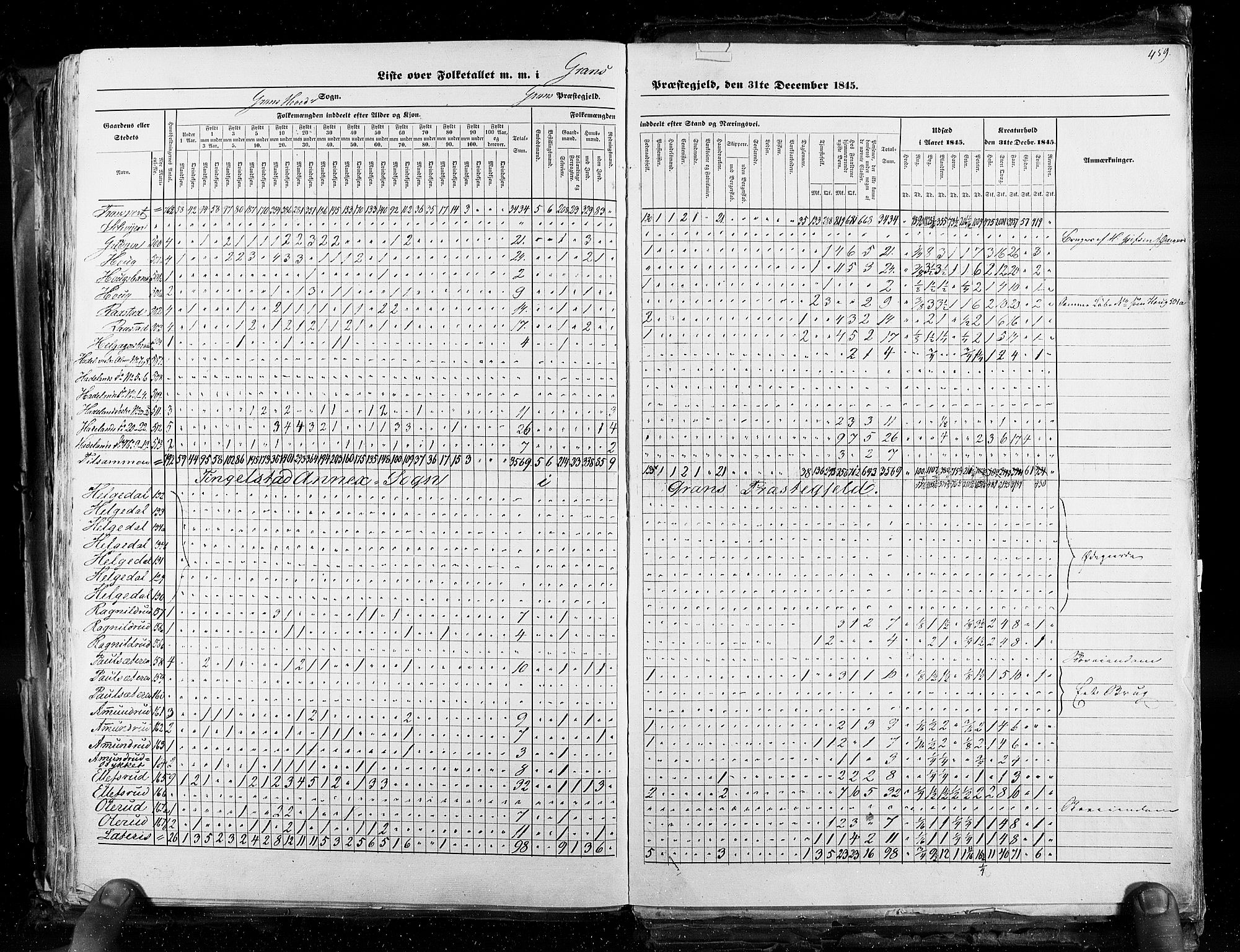 RA, Census 1845, vol. 3: Hedemarken amt og Kristians amt, 1845, p. 459