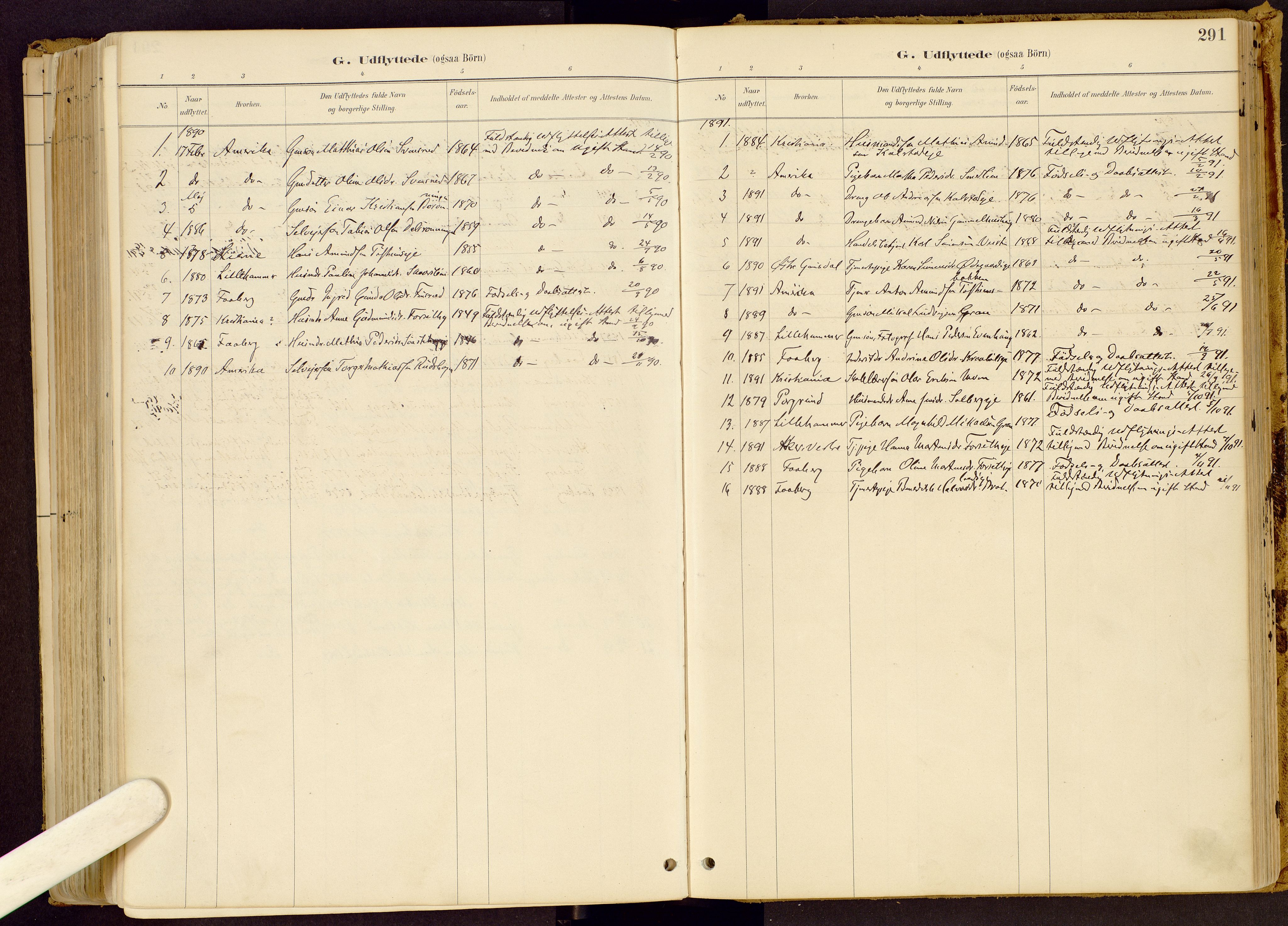 Vestre Gausdal prestekontor, SAH/PREST-094/H/Ha/Haa/L0001: Parish register (official) no. 1, 1887-1914, p. 291