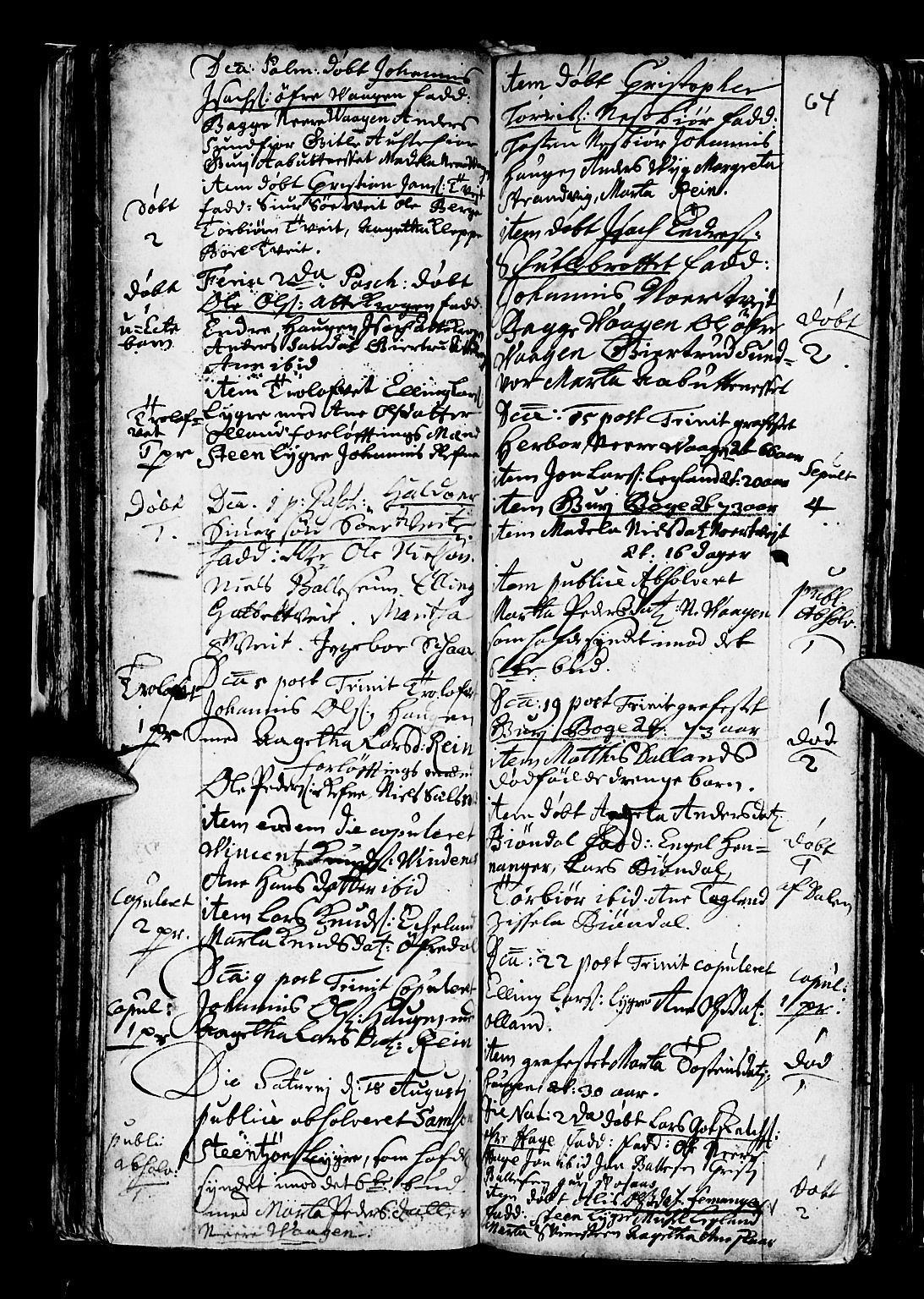 Os sokneprestembete, SAB/A-99929: Parish register (official) no. A 5, 1669-1760, p. 64