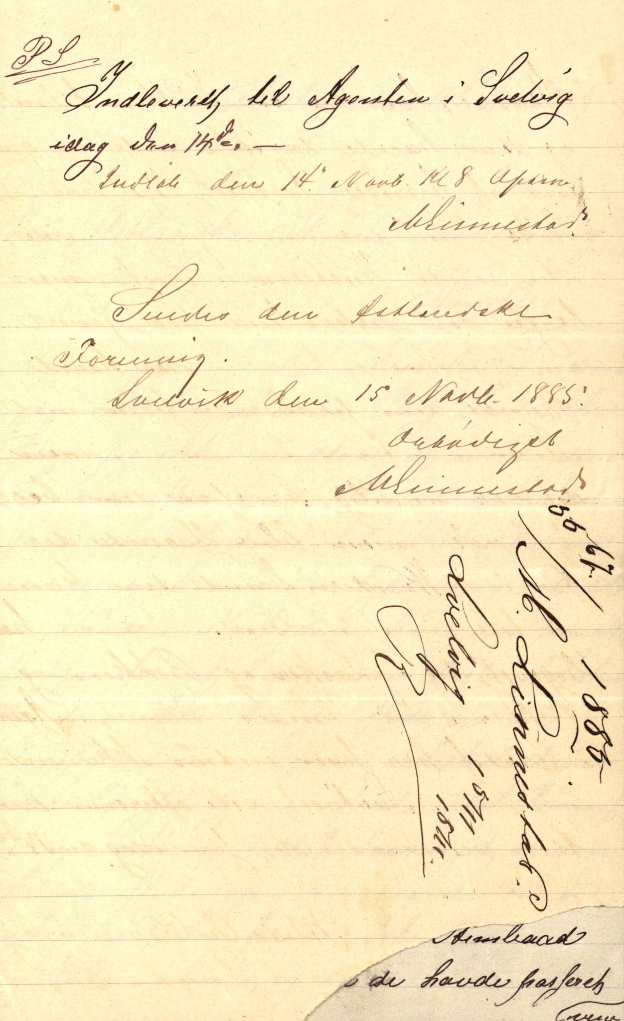 Pa 63 - Østlandske skibsassuranceforening, VEMU/A-1079/G/Ga/L0018/0002: Havaridokumenter / Anne Malene, Væni, Øgir, Fredrikke, Fredrik Stang, 1885, p. 66