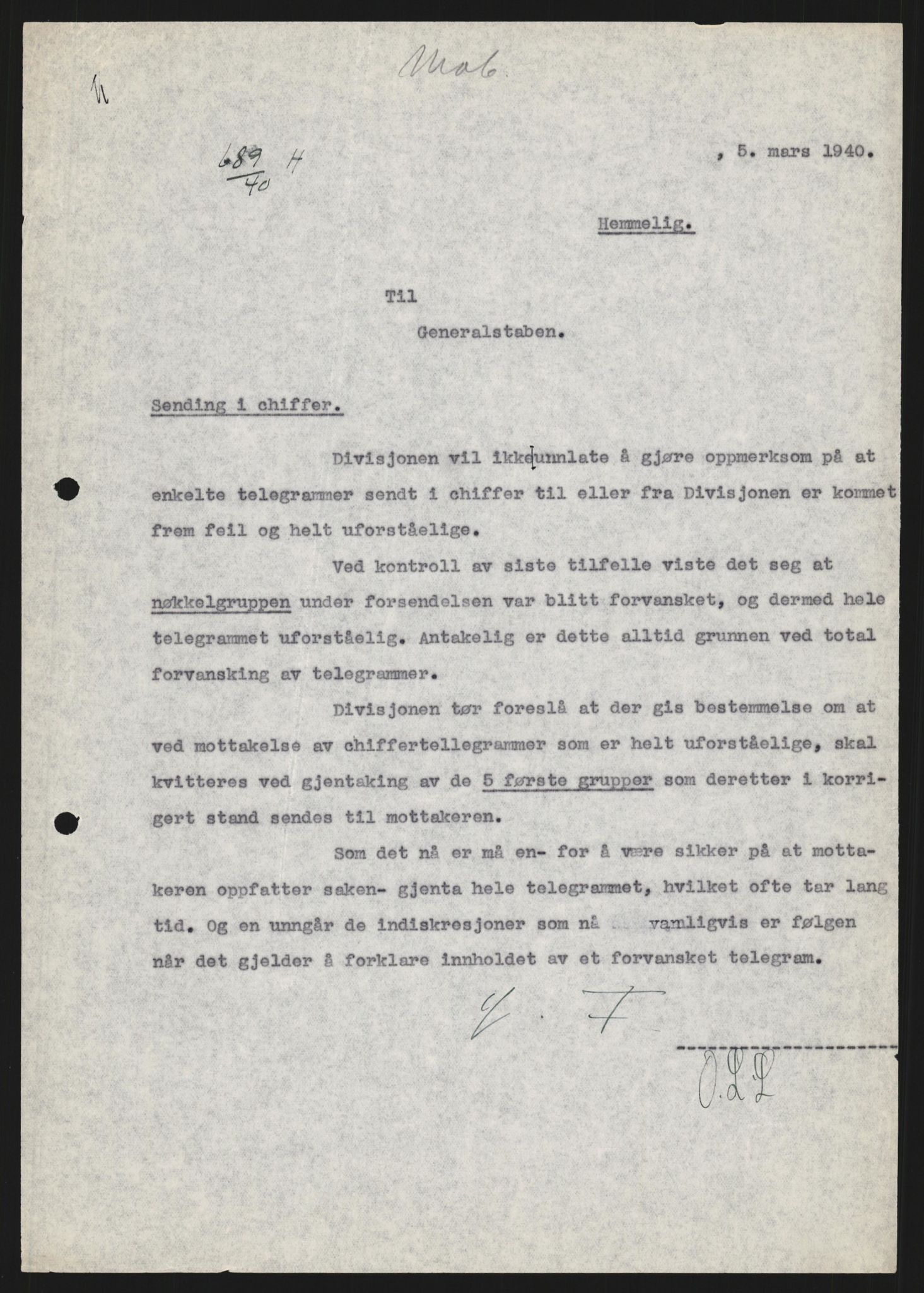 Forsvaret, Forsvarets krigshistoriske avdeling, AV/RA-RAFA-2017/Y/Yb/L0121: II-C-11-600  -  6. Divisjon med avdelinger, 1939-1940, p. 444