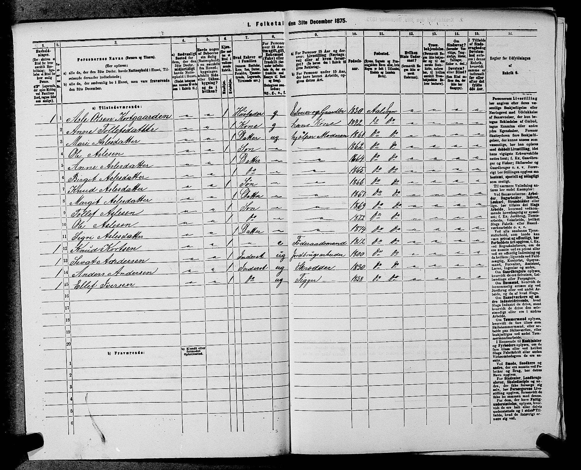 SAKO, 1875 census for 0619P Ål, 1875, p. 786
