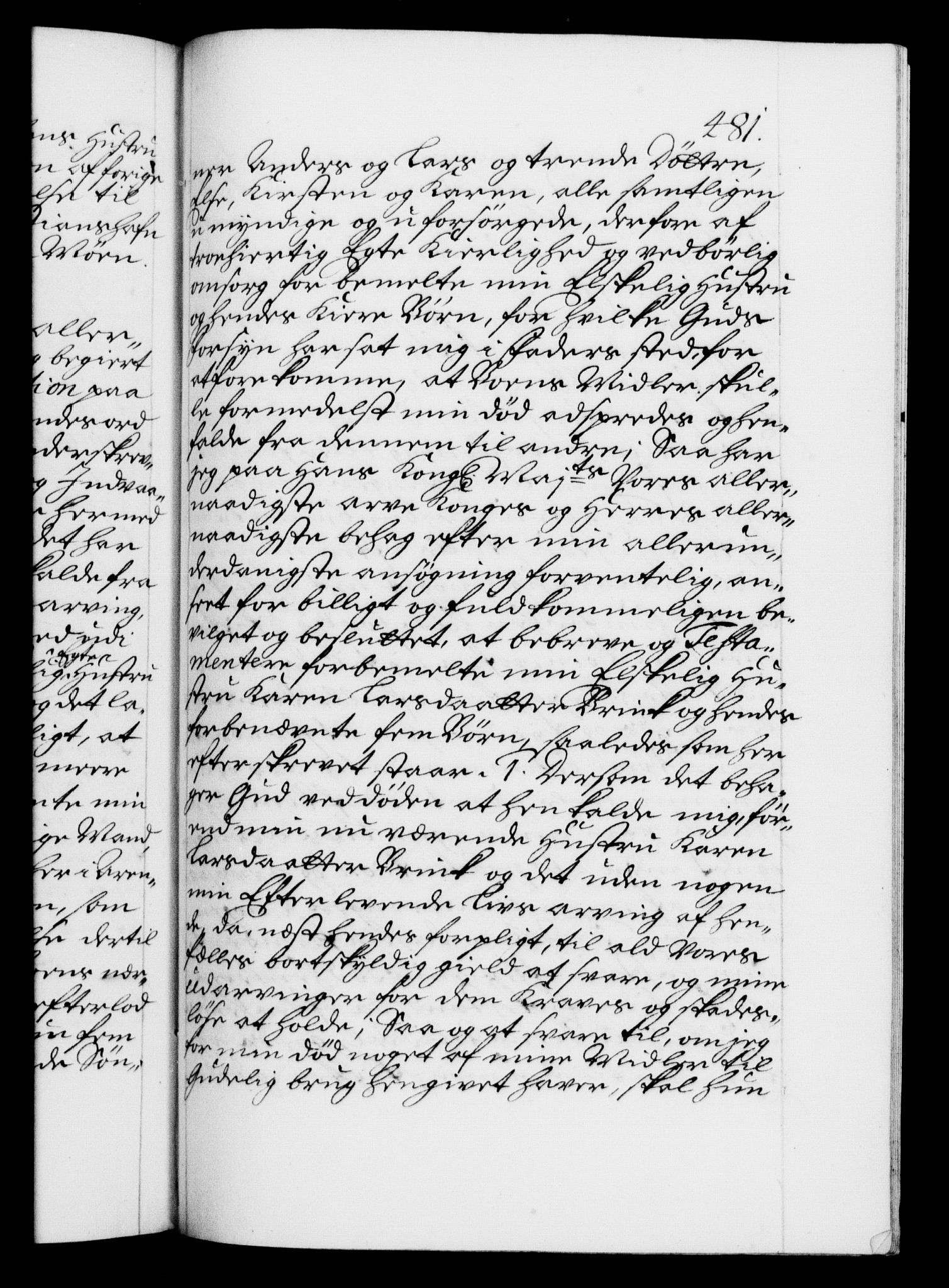 Danske Kanselli 1572-1799, AV/RA-EA-3023/F/Fc/Fca/Fcaa/L0020: Norske registre, 1708-1711, p. 481a