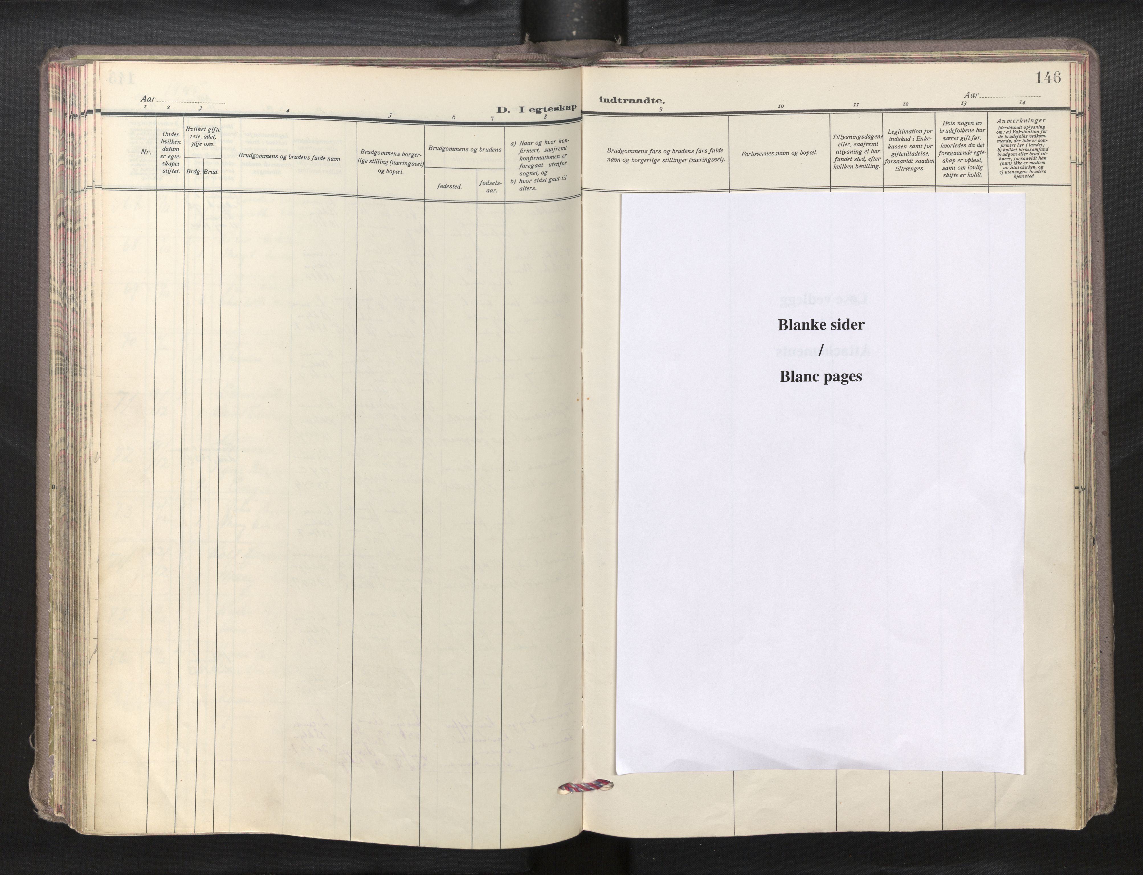 Den norske sjømannsmisjon i utlandet/New York, AV/SAB-SAB/PA-0110/H/Ha/L0009: Parish register (official) no. A 9, 1935-1945, p. 145b-146a