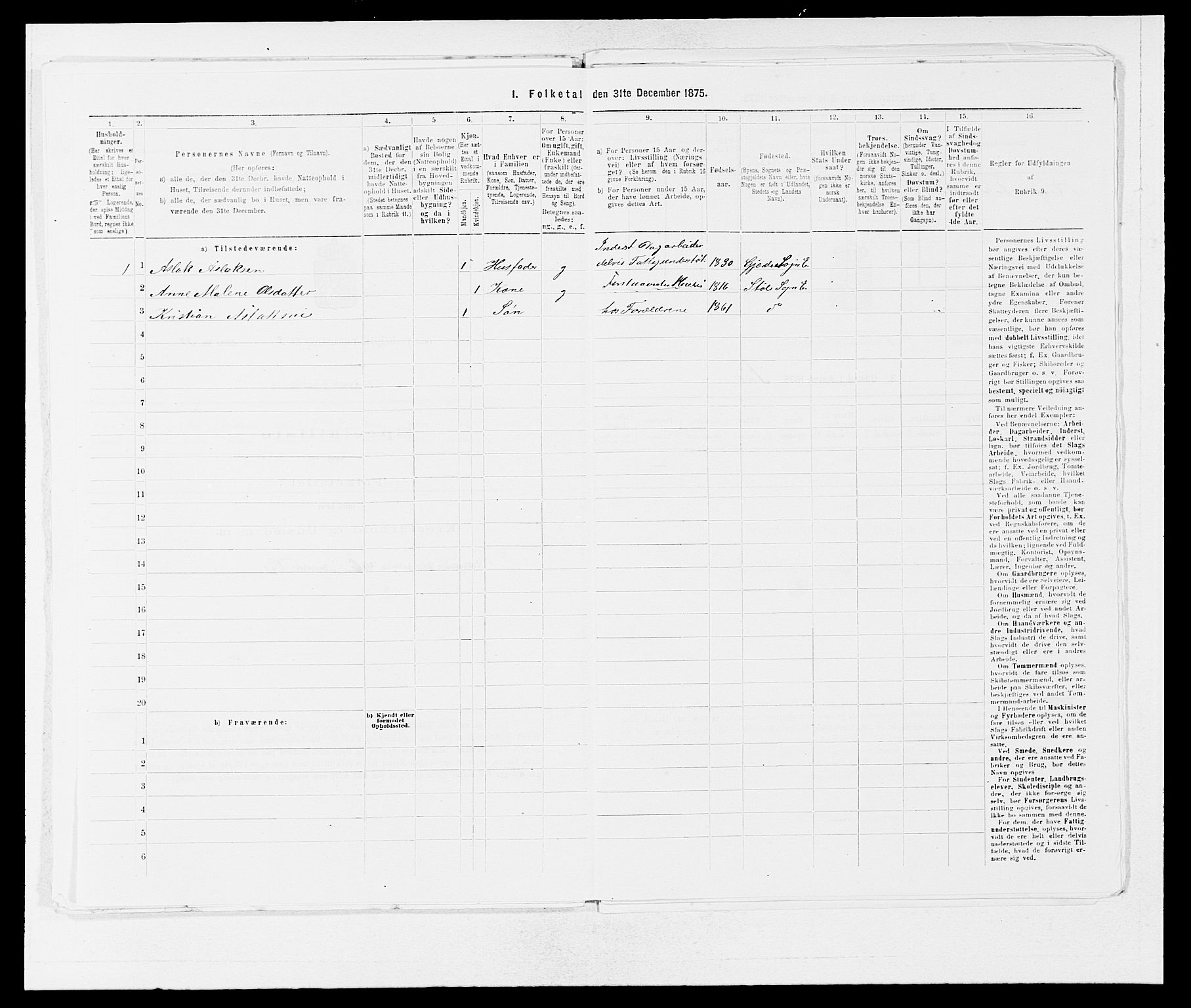 SAB, 1875 census for 1211P Etne, 1875, p. 262