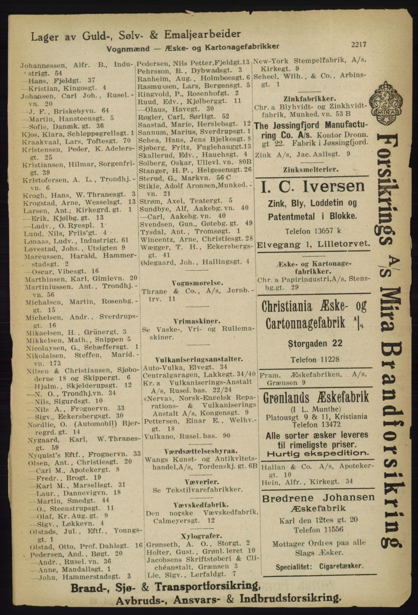 Kristiania/Oslo adressebok, PUBL/-, 1918, p. 2370