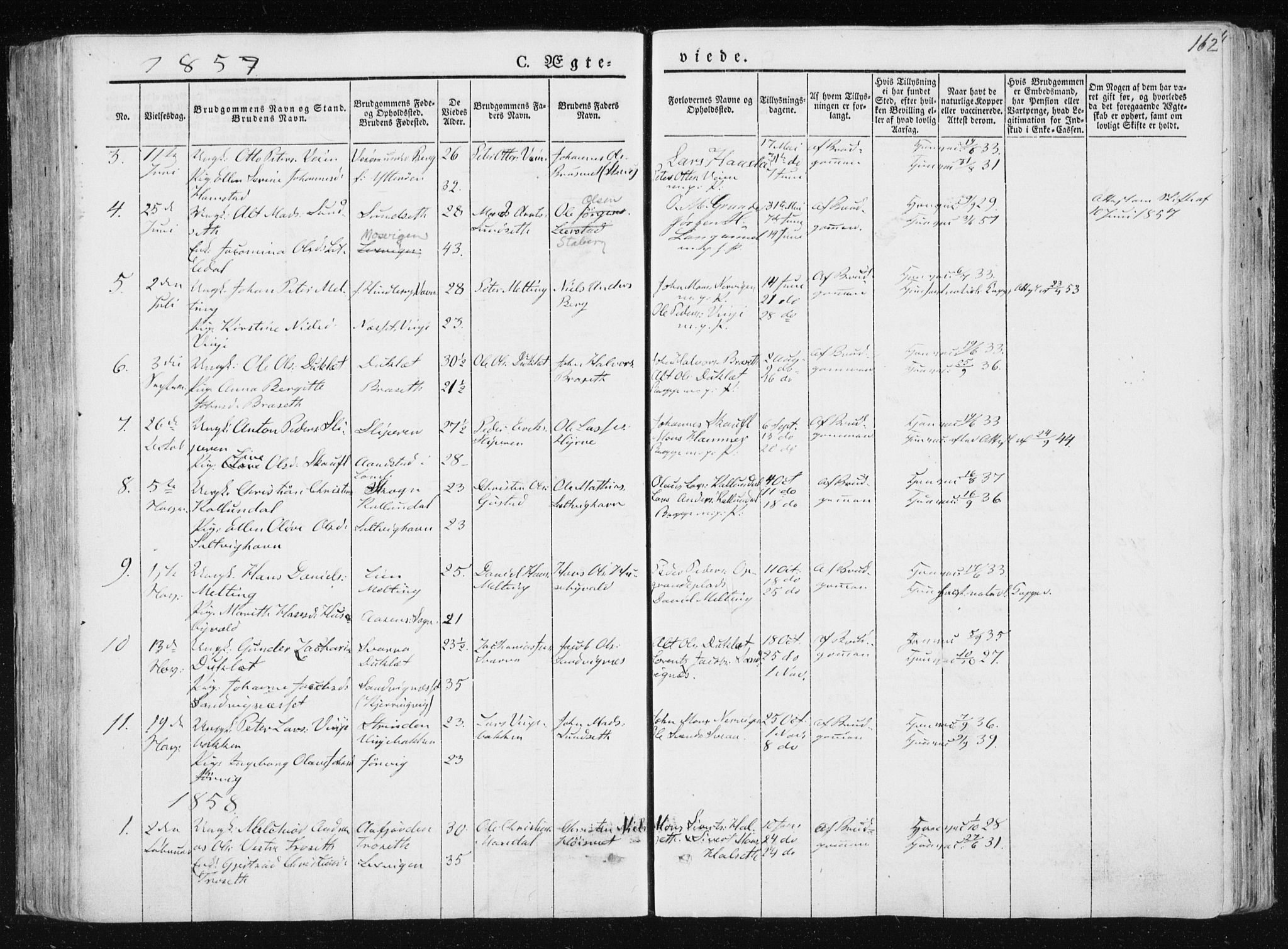 Ministerialprotokoller, klokkerbøker og fødselsregistre - Nord-Trøndelag, SAT/A-1458/733/L0323: Parish register (official) no. 733A02, 1843-1870, p. 162