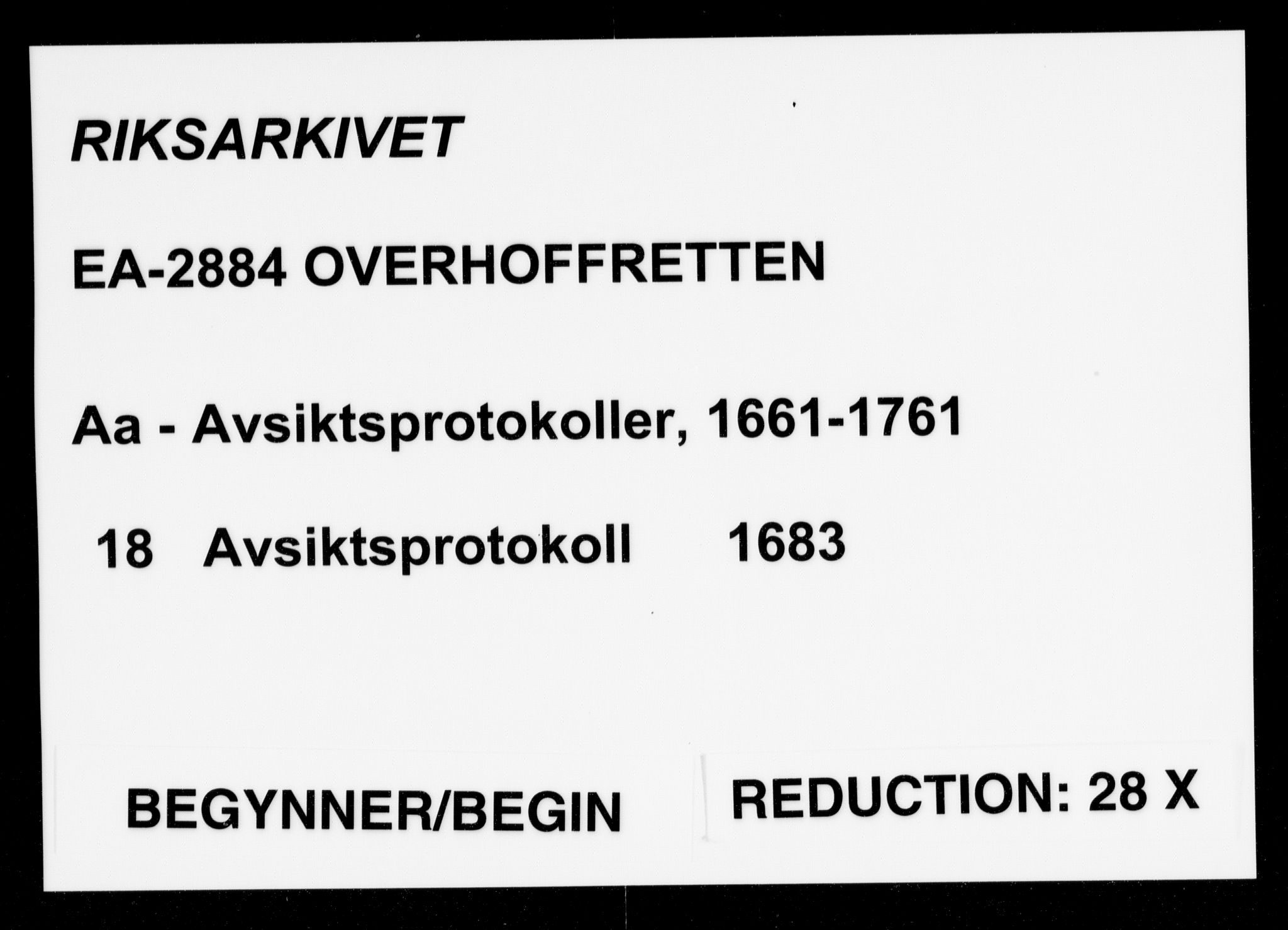 Overhoffretten 1667-1797, RA/EA-2884/Aa/L0018: Avsiktsprotokoll, 1683