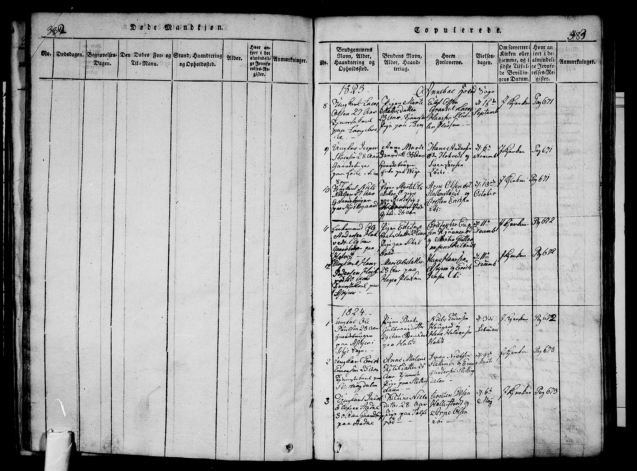 Andebu kirkebøker, SAKO/A-336/G/Ga/L0002: Parish register (copy) no. I 2 /1, 1823-1832, p. 382-383