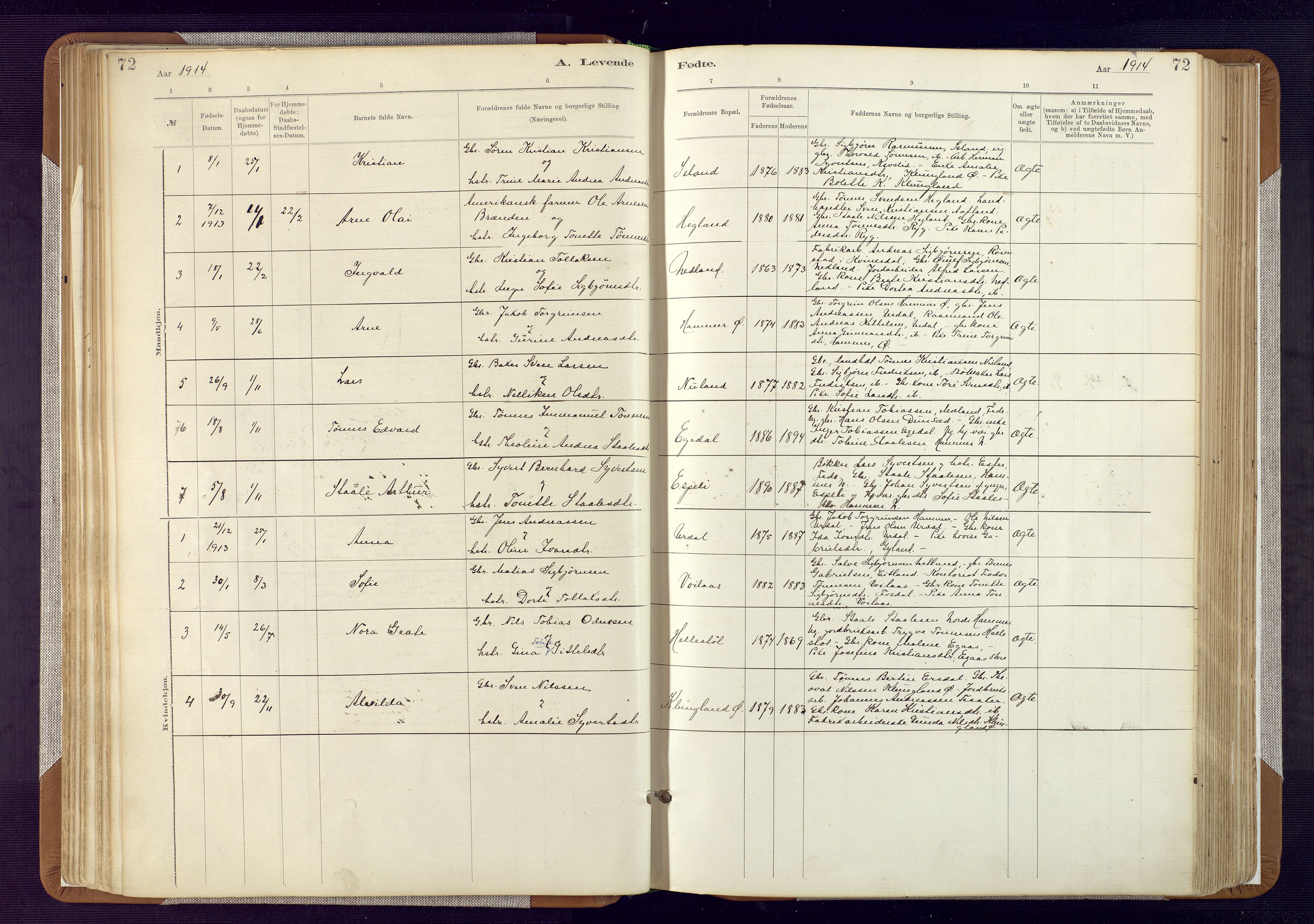 Bakke sokneprestkontor, AV/SAK-1111-0002/F/Fa/Fab/L0003: Parish register (official) no. A 3, 1884-1921, p. 72