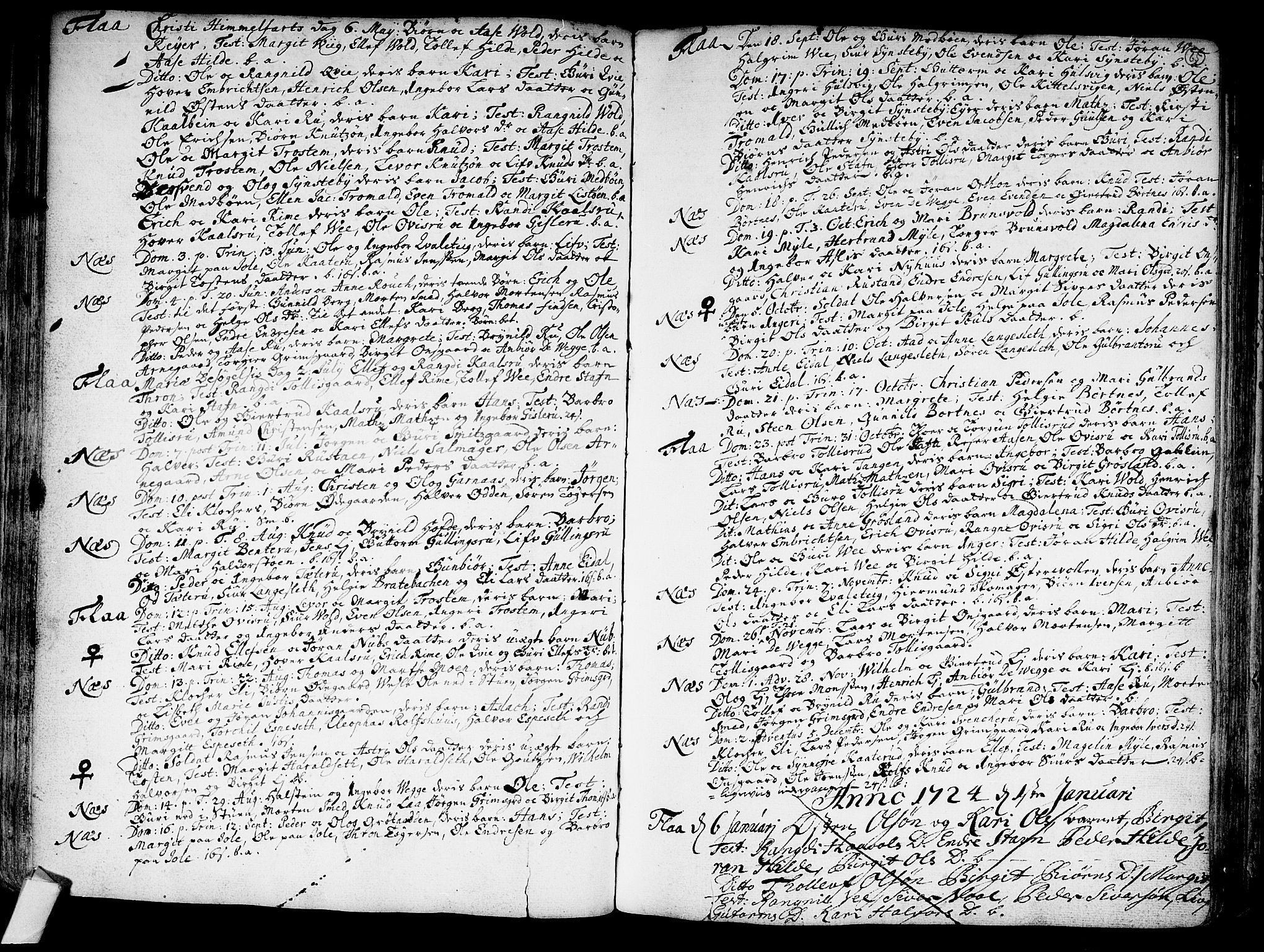 Nes kirkebøker, SAKO/A-236/F/Fa/L0002: Parish register (official) no. 2, 1707-1759, p. 65