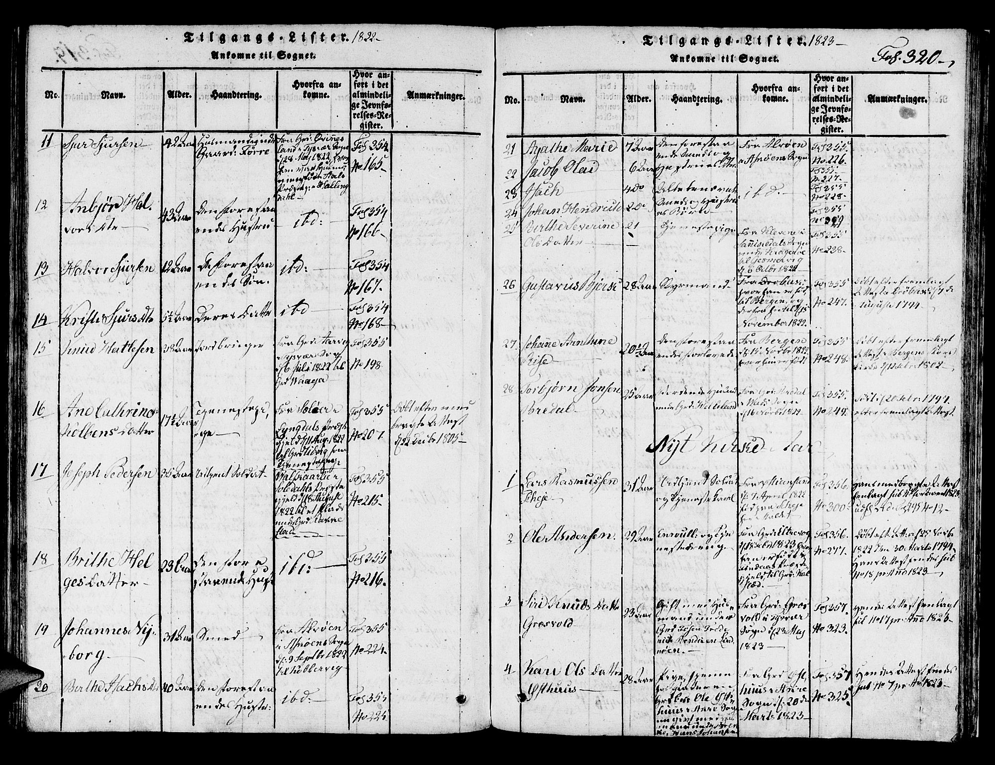 Avaldsnes sokneprestkontor, SAST/A -101851/H/Ha/Haa/L0004: Parish register (official) no. A 4, 1816-1825, p. 320
