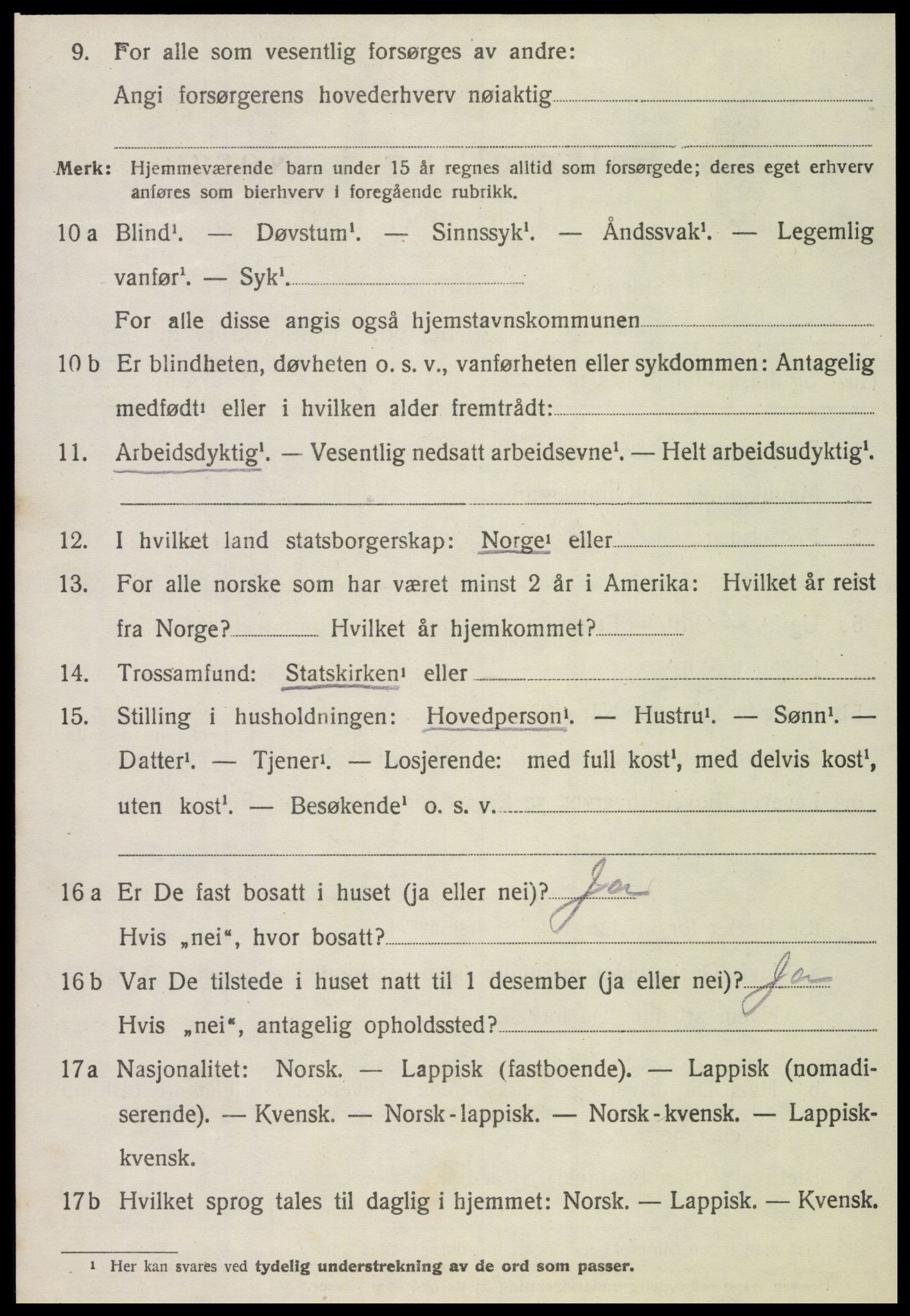 SAT, 1920 census for Høylandet, 1920, p. 2223