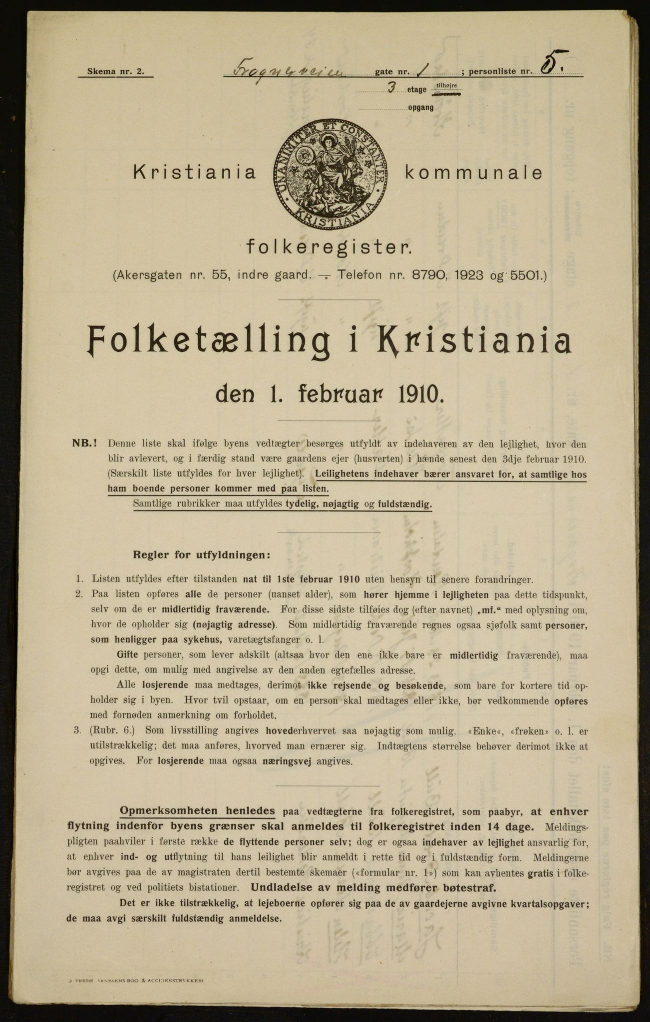 OBA, Municipal Census 1910 for Kristiania, 1910, p. 25346