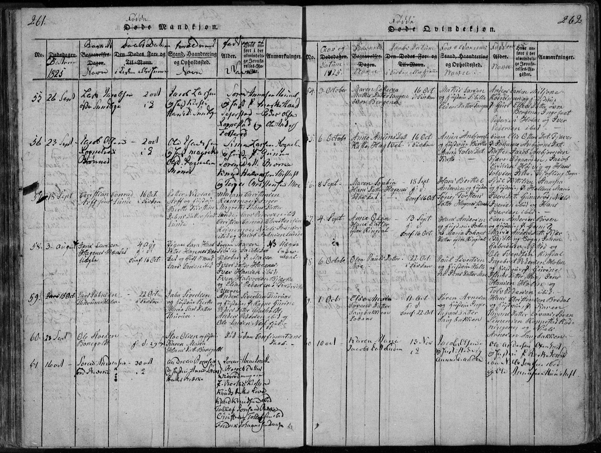 Hedrum kirkebøker, AV/SAKO-A-344/F/Fa/L0004: Parish register (official) no. I 4, 1817-1835, p. 261-262