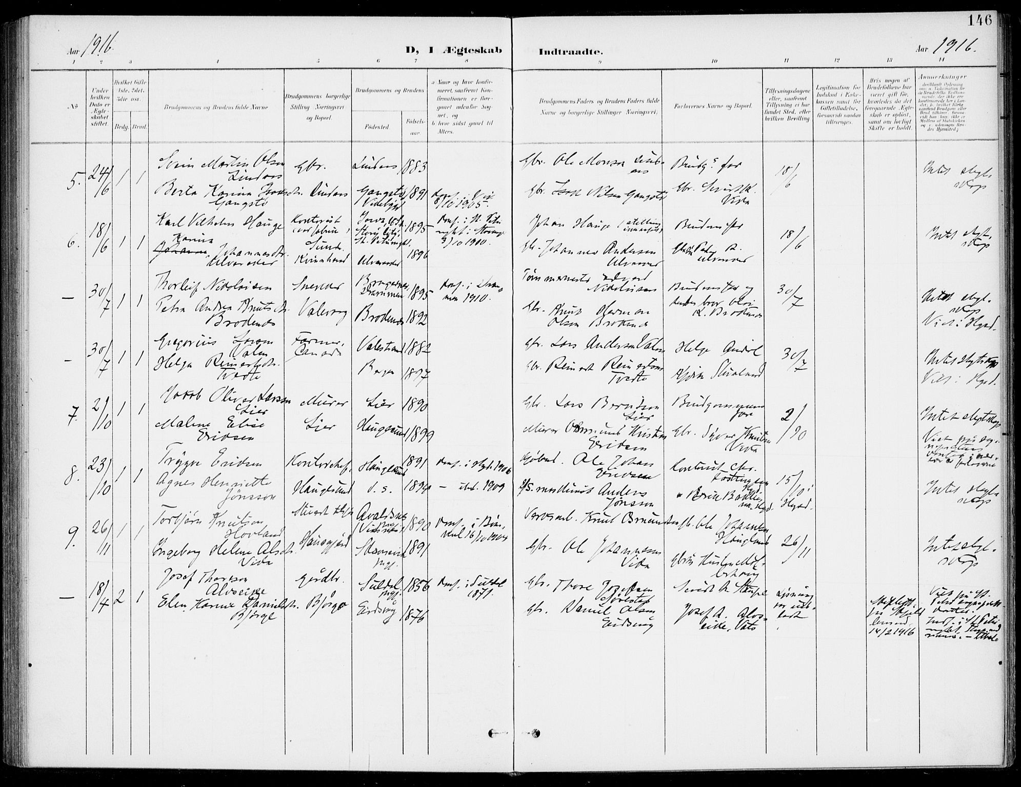 Sveio Sokneprestembete, AV/SAB-A-78501/H/Haa: Parish register (official) no. C 3, 1899-1916, p. 146