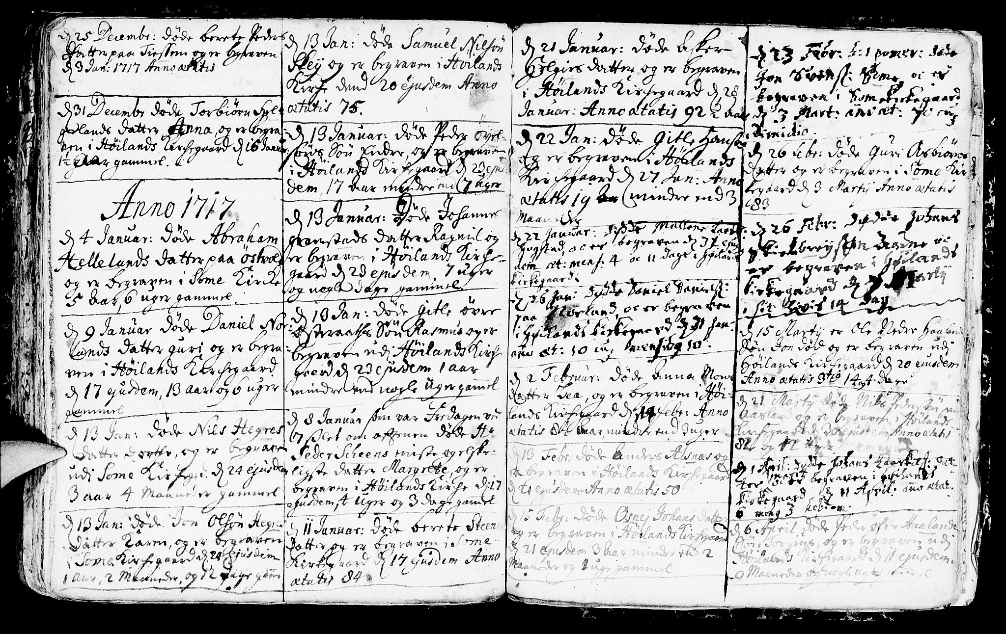 Høyland sokneprestkontor, SAST/A-101799/001/30BA/L0001: Parish register (official) no. A 1, 1691-1732