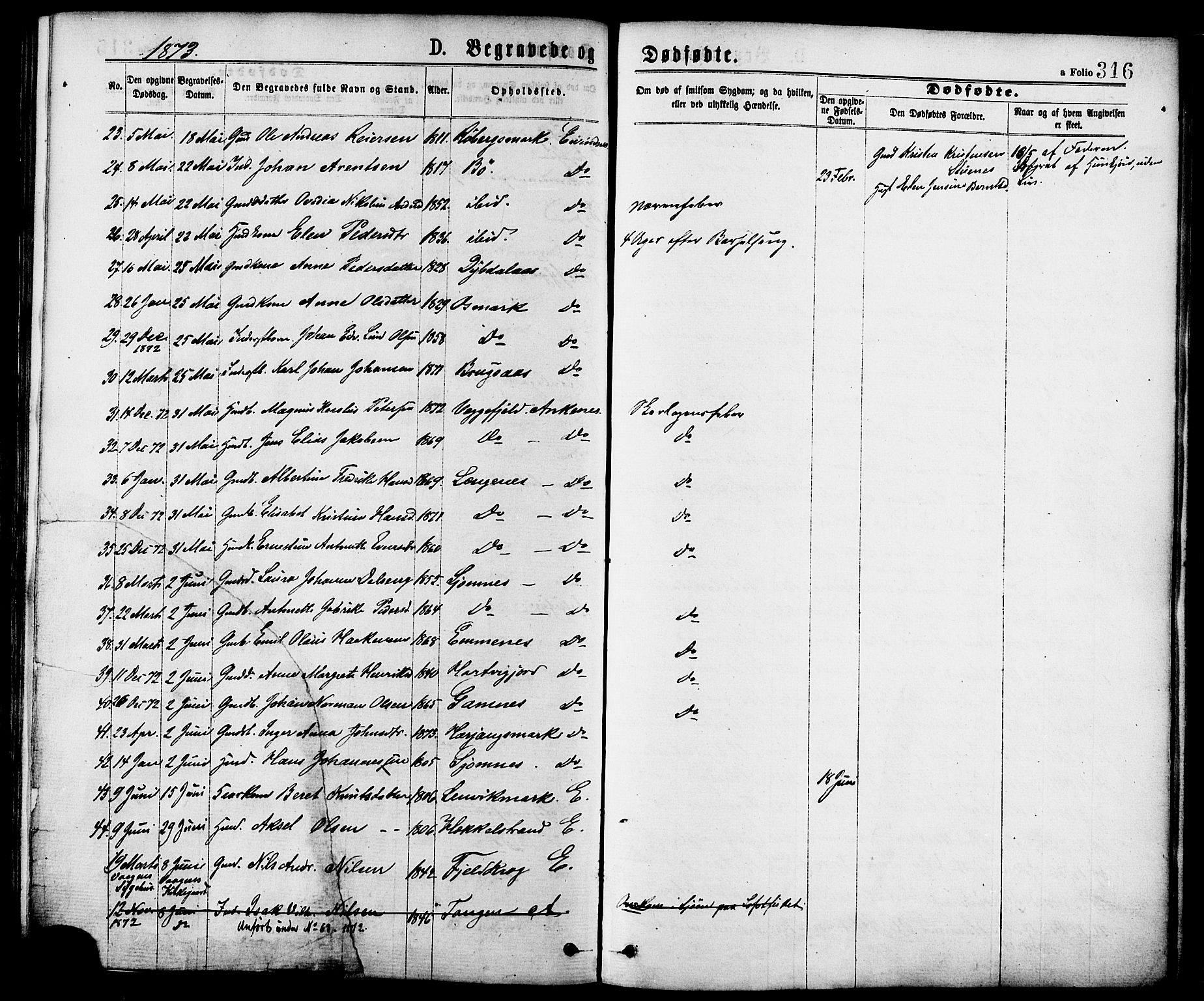 Ministerialprotokoller, klokkerbøker og fødselsregistre - Nordland, AV/SAT-A-1459/863/L0897: Parish register (official) no. 863A09, 1872-1886, p. 316