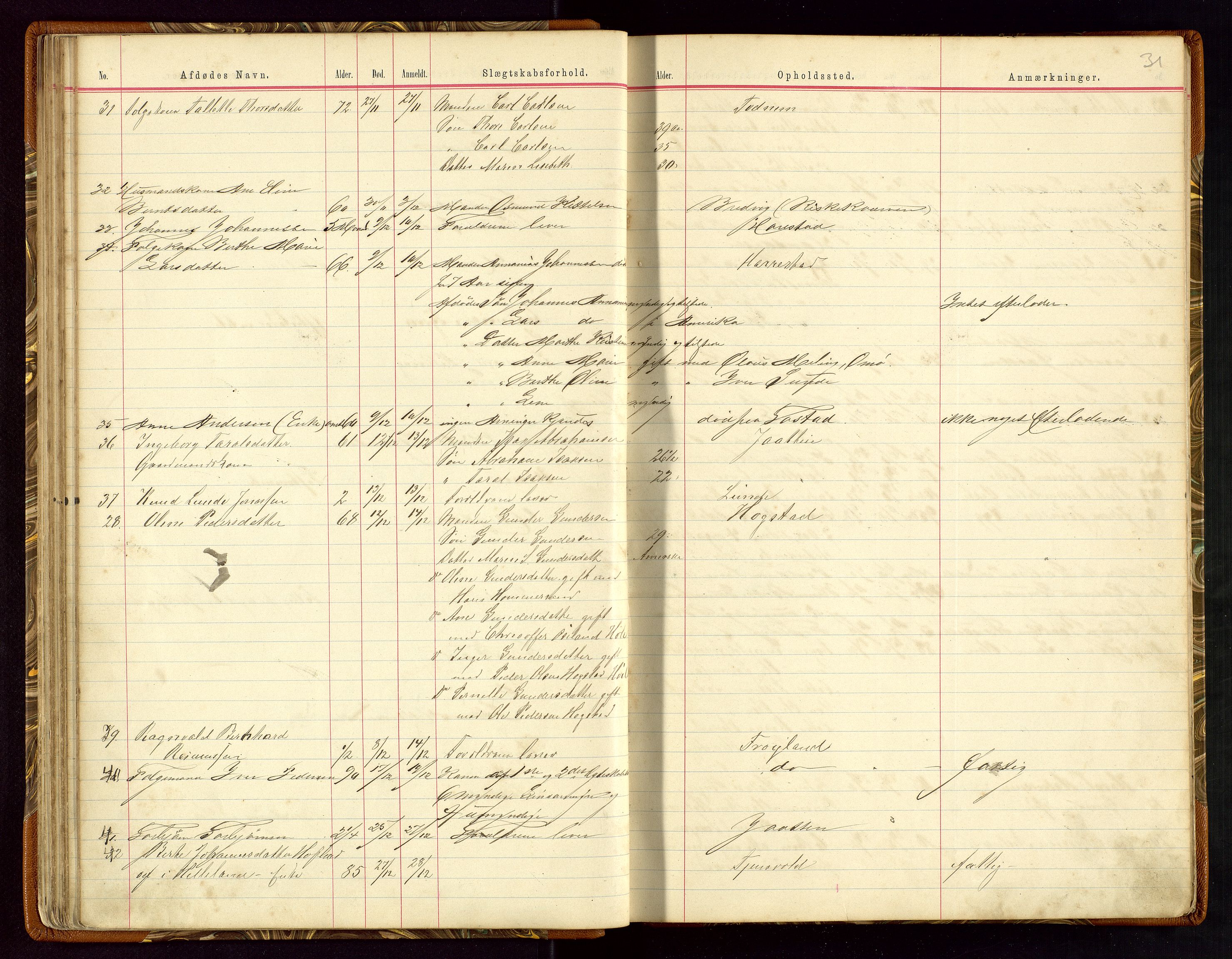 Hetland lensmannskontor, AV/SAST-A-100101/Gga/L0001: Dødsfallprotokoll, 1883-1910, p. 31