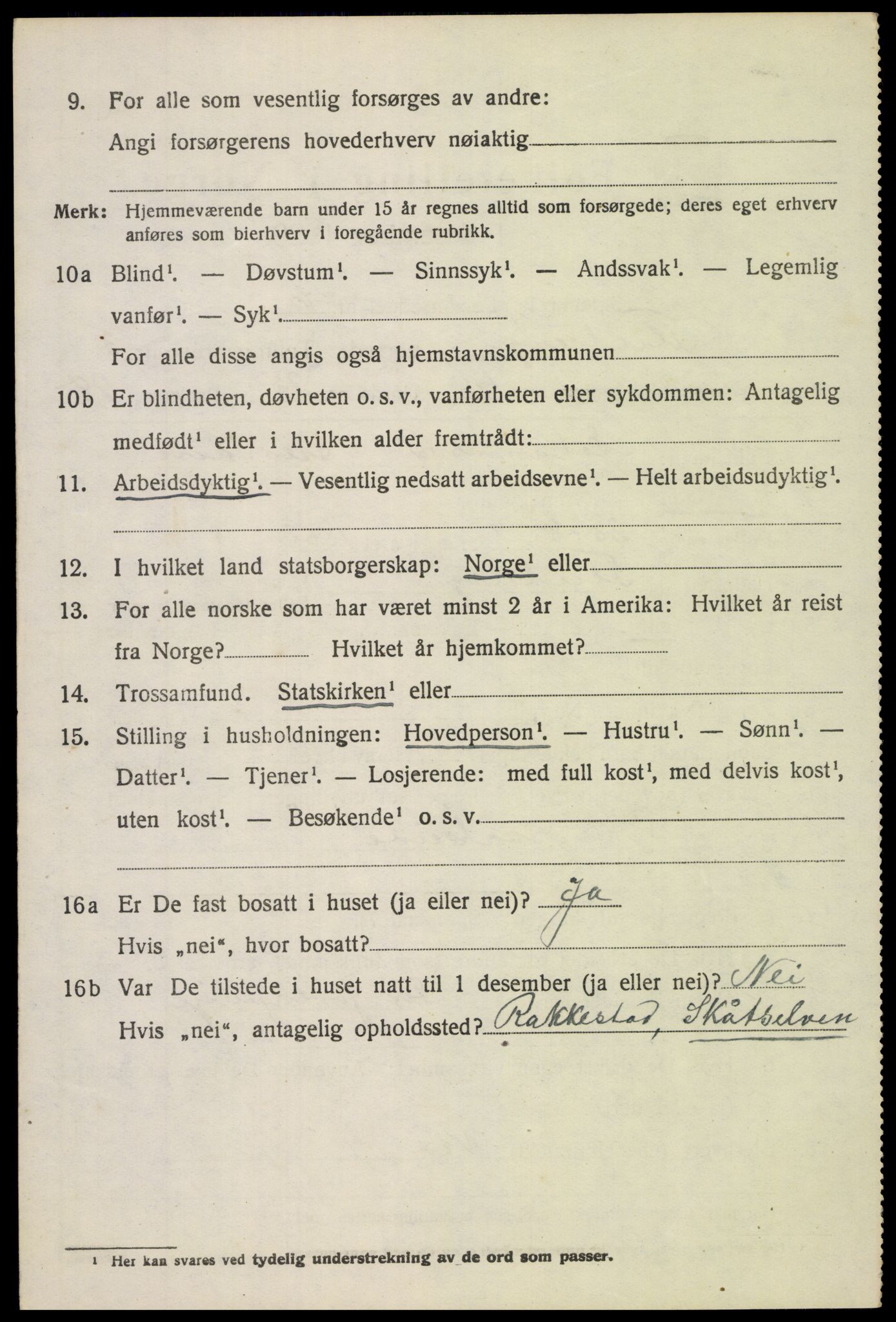 SAH, 1920 census for Fluberg, 1920, p. 3287