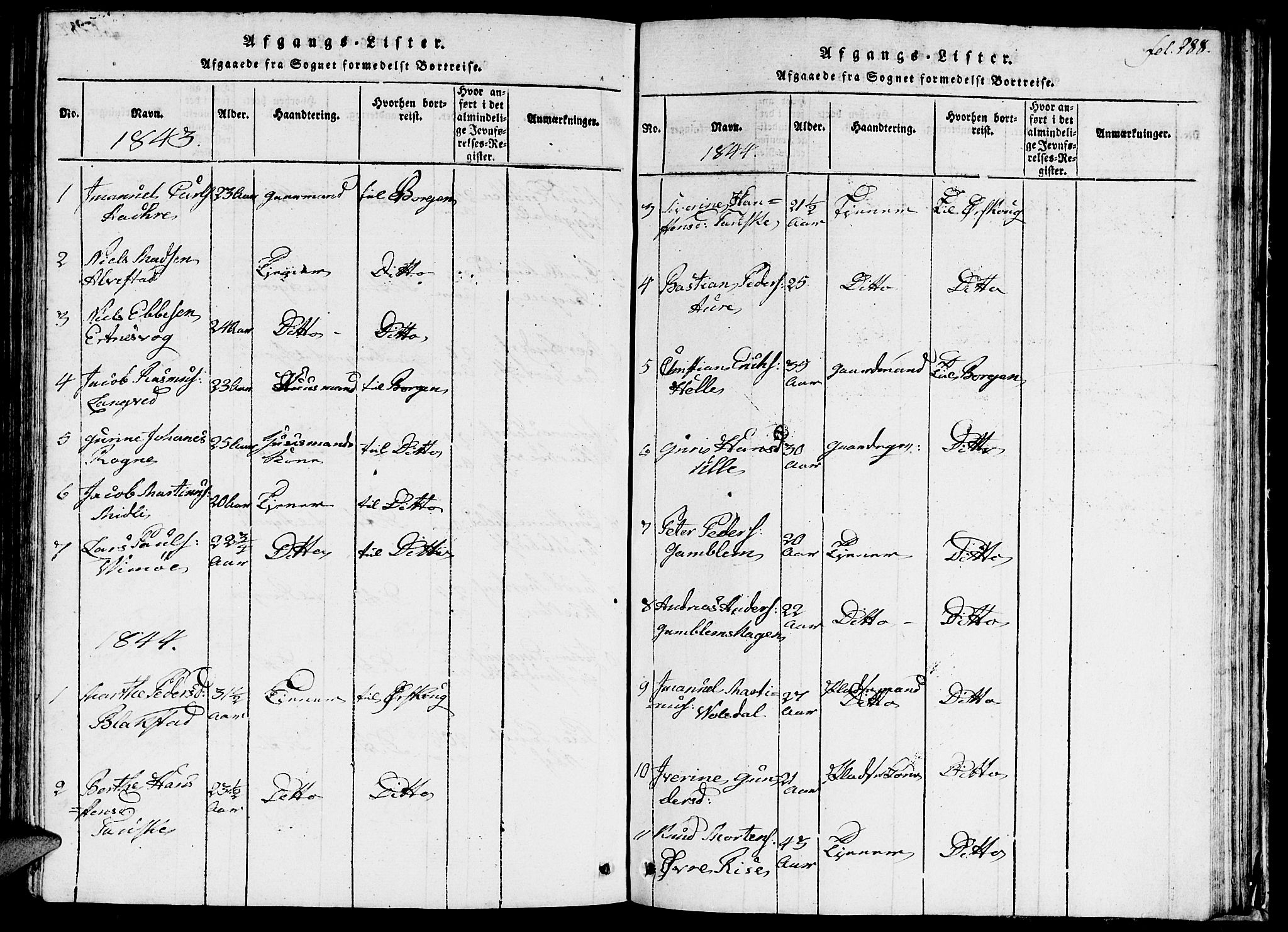 Ministerialprotokoller, klokkerbøker og fødselsregistre - Møre og Romsdal, AV/SAT-A-1454/536/L0506: Parish register (copy) no. 536C01, 1818-1859, p. 288