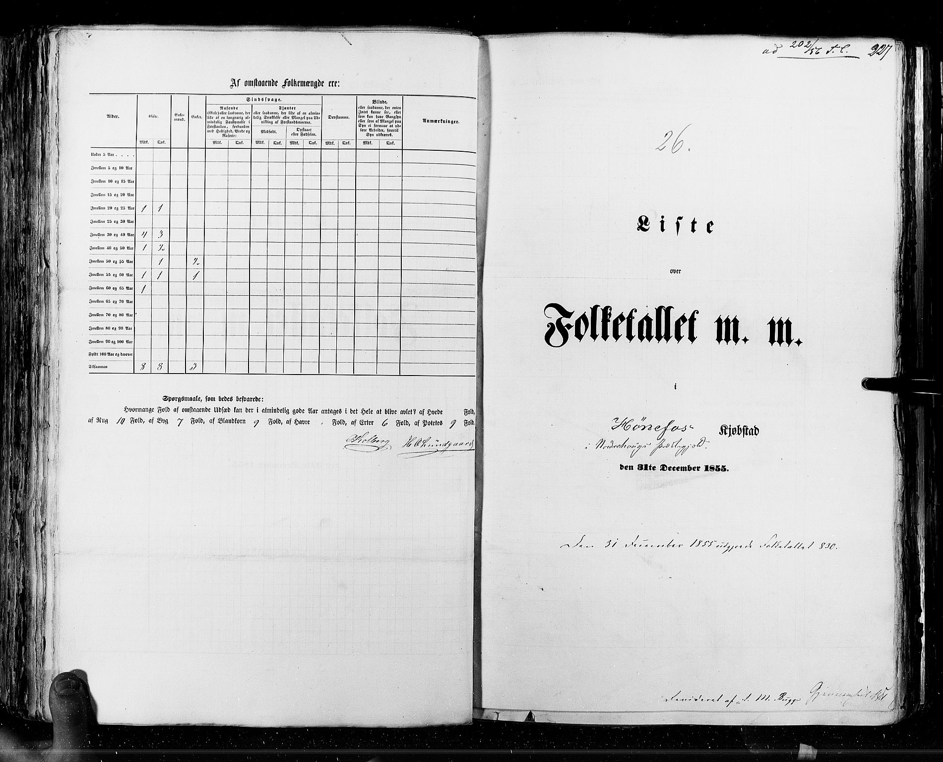 RA, Census 1855, vol. 7: Fredrikshald-Kragerø, 1855, p. 227