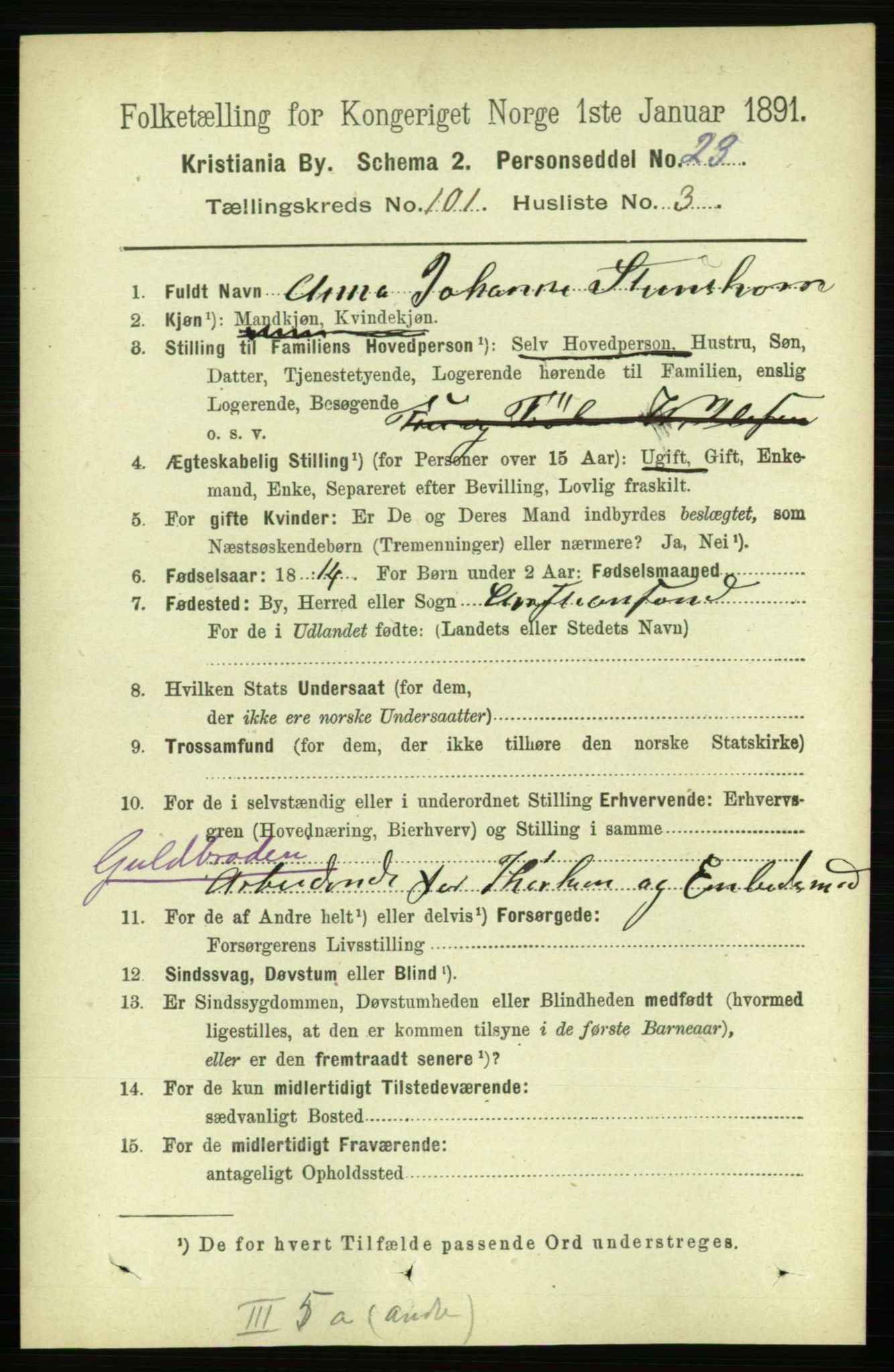 RA, 1891 census for 0301 Kristiania, 1891, p. 50057