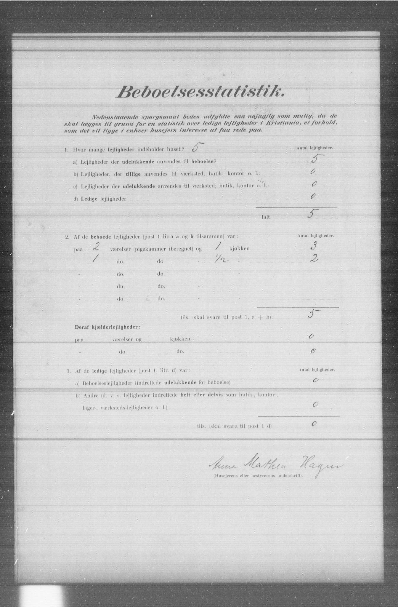 OBA, Municipal Census 1902 for Kristiania, 1902, p. 4708