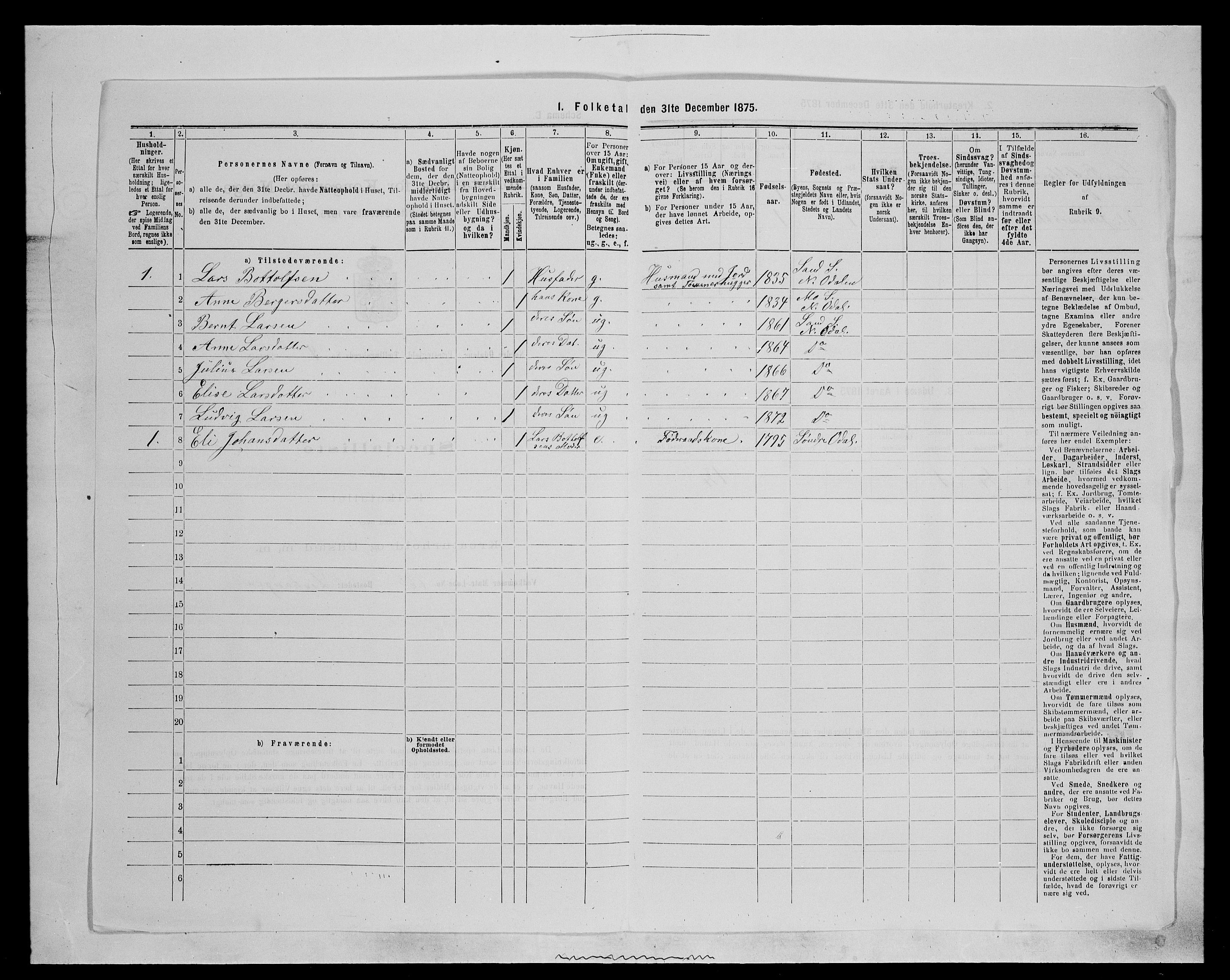 SAH, 1875 census for 0418P Nord-Odal, 1875, p. 552