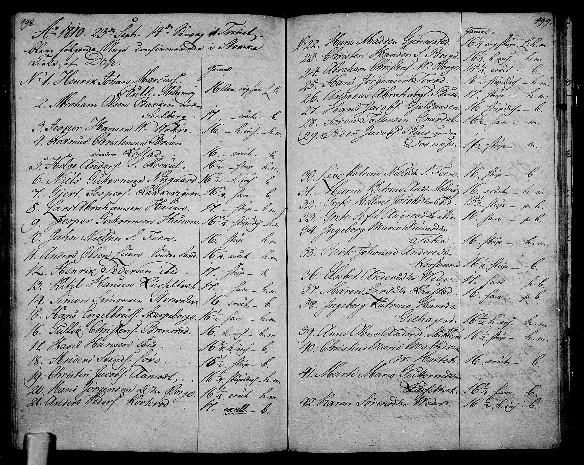 Stokke kirkebøker, SAKO/A-320/F/Fa/L0004: Parish register (official) no. I 4, 1804-1815, p. 498-499