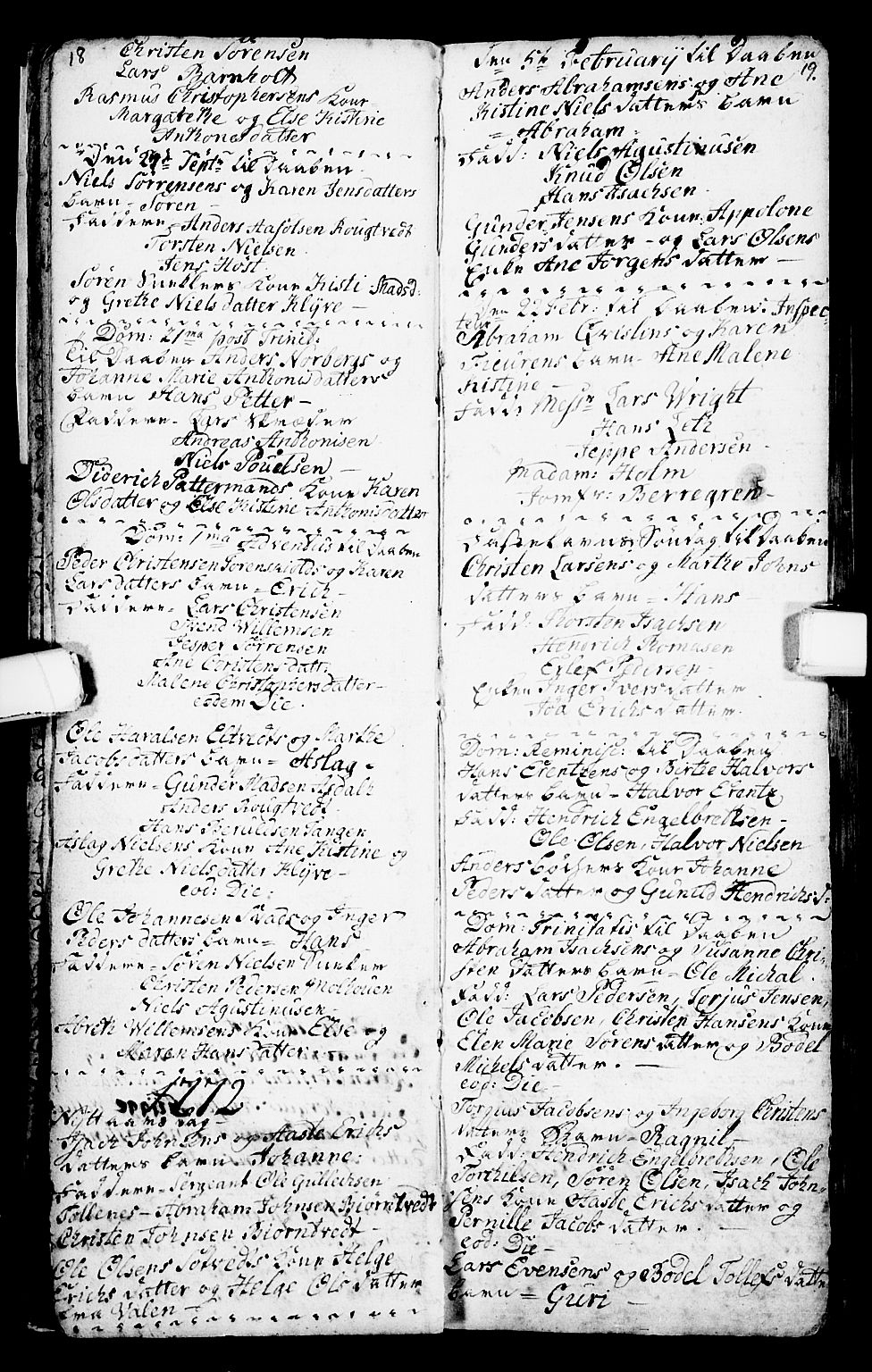 Porsgrunn kirkebøker , SAKO/A-104/G/Ga/L0001: Parish register (copy) no. I 1, 1766-1790, p. 18-19
