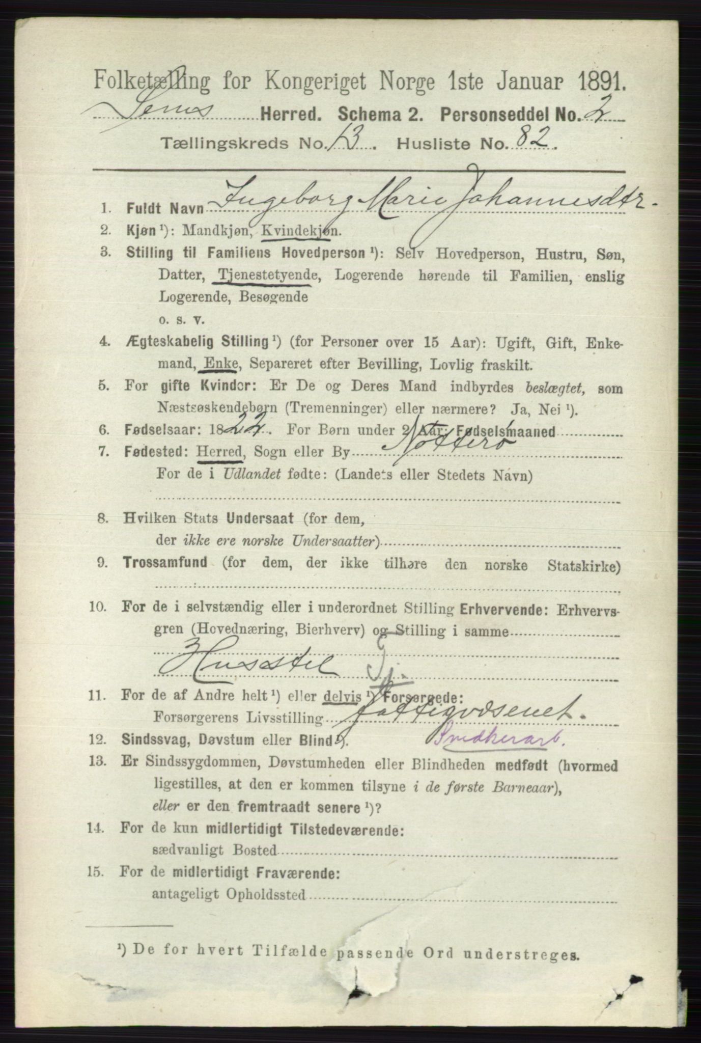 RA, 1891 census for 0721 Sem, 1891, p. 6961