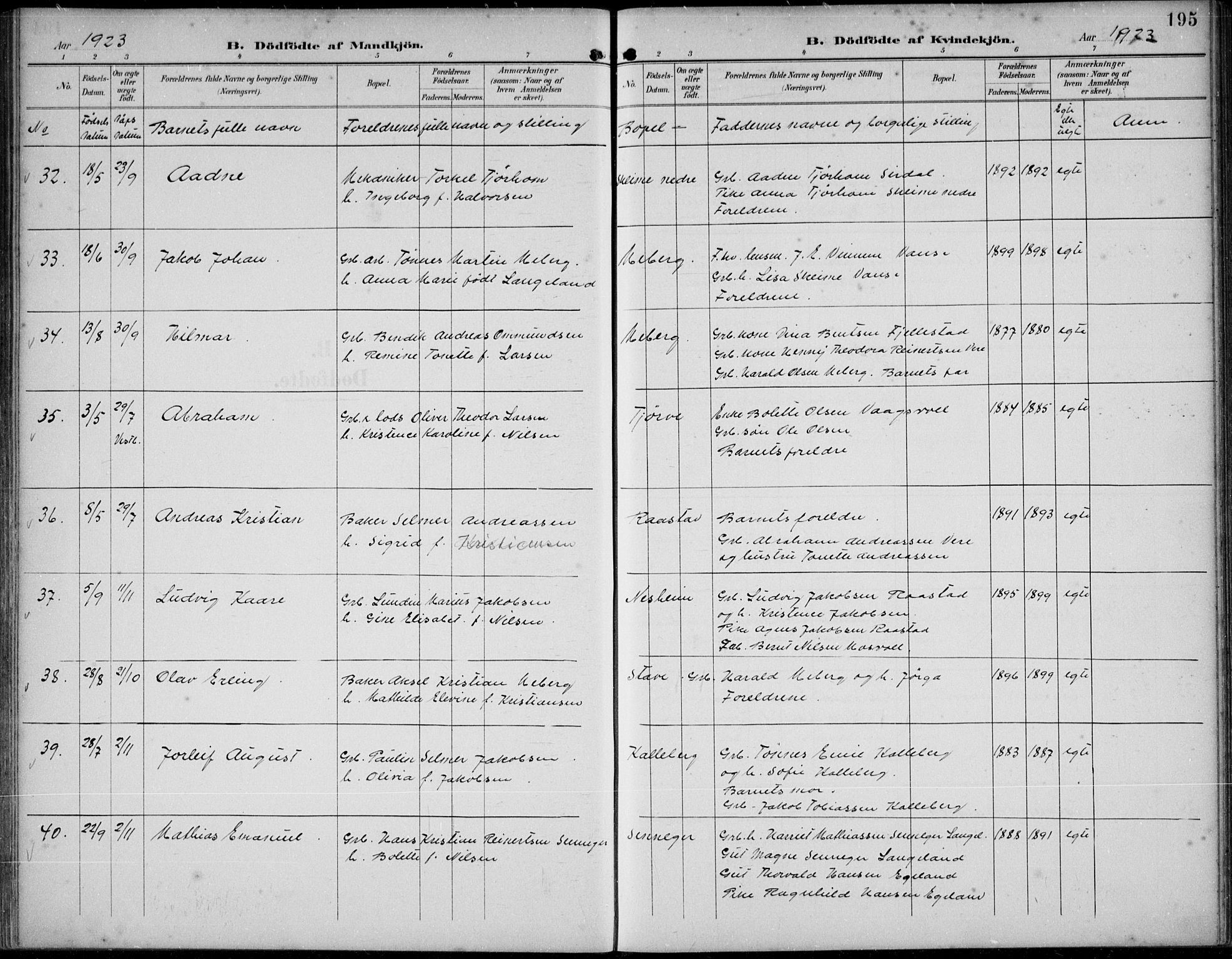 Lista sokneprestkontor, SAK/1111-0027/F/Fb/L0005: Parish register (copy) no. B 5, 1892-1923, p. 195