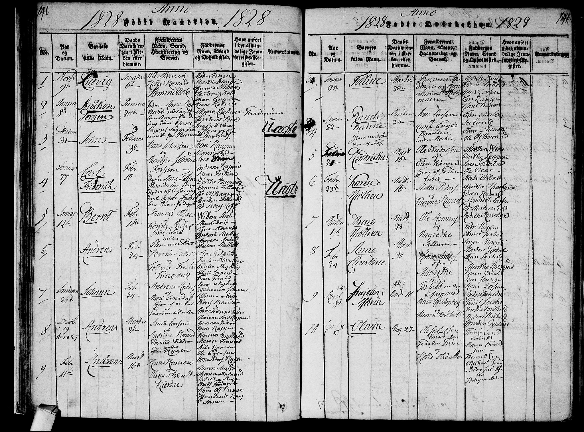 Røyken kirkebøker, AV/SAKO-A-241/F/Fa/L0004: Parish register (official) no. 4, 1814-1832, p. 140-141