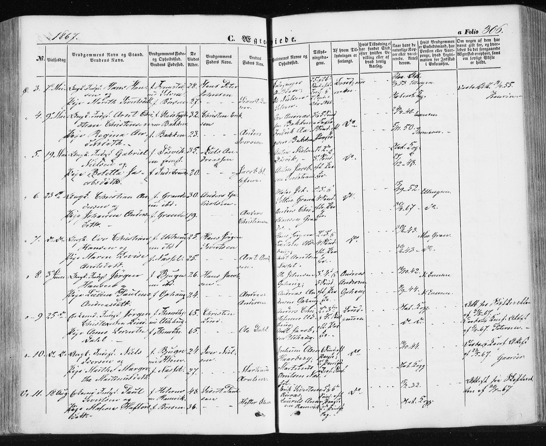 Ministerialprotokoller, klokkerbøker og fødselsregistre - Sør-Trøndelag, SAT/A-1456/659/L0737: Parish register (official) no. 659A07, 1857-1875, p. 306
